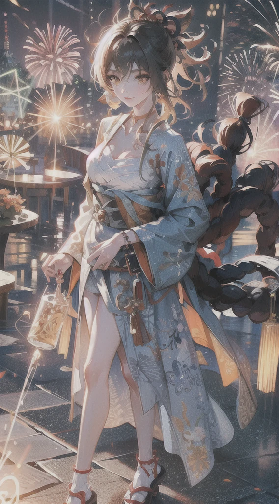 best quality，masterpiece，revelation，extremely delicate and beautiful，The content is very detailed，CG，unity，8k wallpaper，Astonishing，detailed，masterpiece，best quality，official art，Very detailed CG unity 8k wallpaper，absurd，Incredibly Ridiculous Resources，File size is huge，Super detailed，high resolution，The content is very detailed，Beautiful and delicate girl，非常detailed眼睛和脸部，beautiful and delicate eyes，There is light on the face，（Hanfu：1.1），1 girl，Full body female love，Full body female love，Taking pictures，，masterpiece，1 girl，alone，black hair color hair，white dress，，white thighs，lake，Water Moisture，blonde hair，big breast