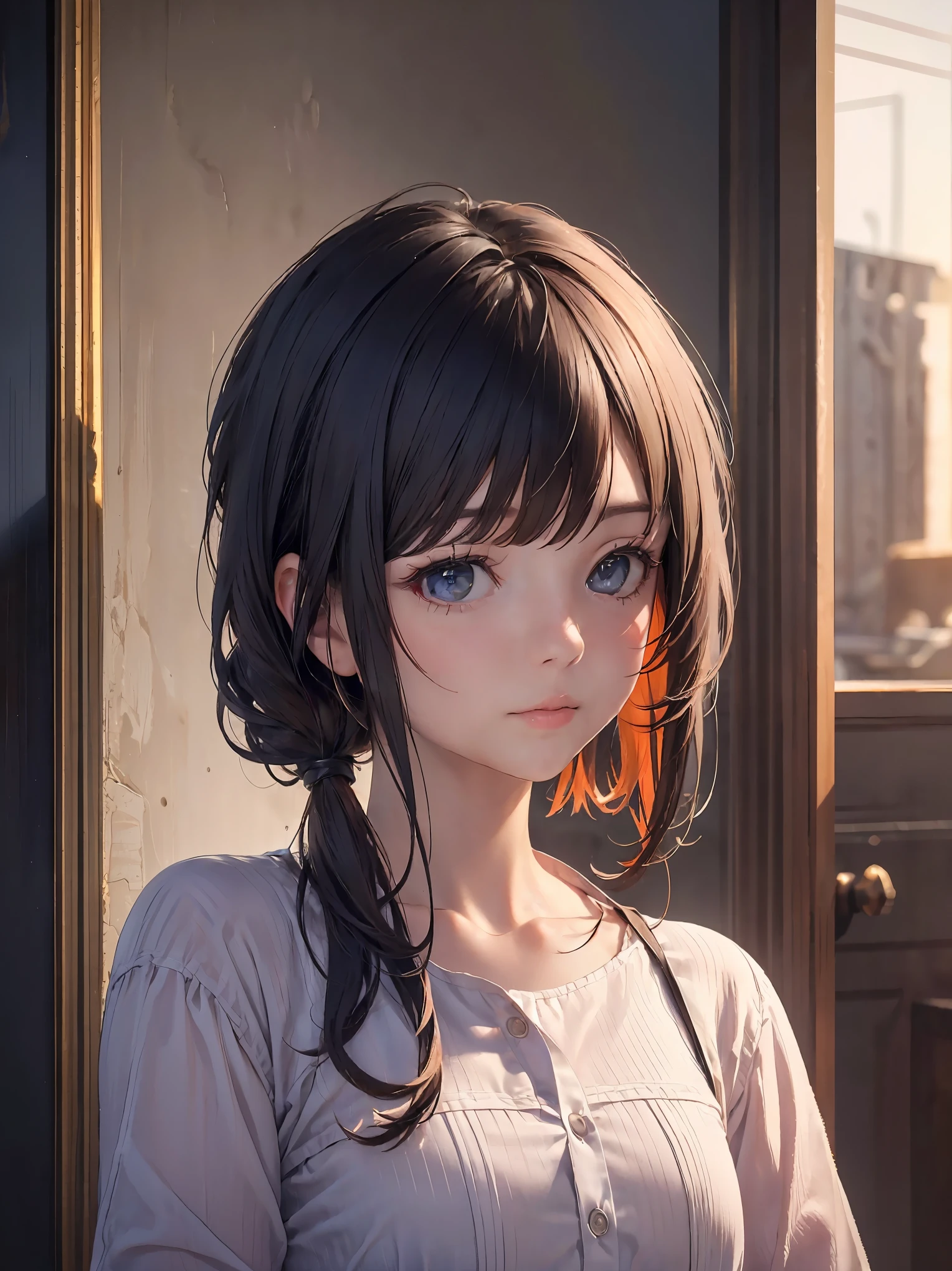 (8k, RAW photo, best quality, masterpiece:1.2), (realistic, photo-realistic:1.37), ultra-detailed, 1 girl,cute, solo, shorth hair、cute little、