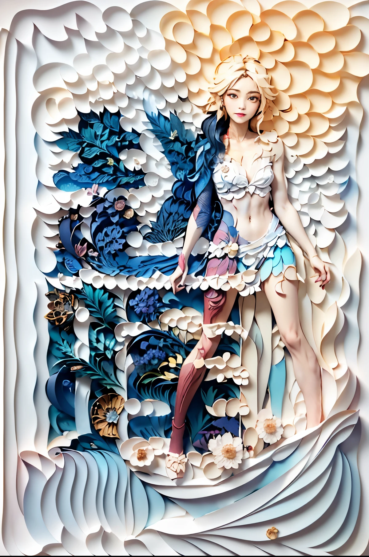 (number art,paper cut:1.2),Mountains, trees, rivers,flowers,lotus flower, (Oriental elements, Chinese colors, senior color matching), (3d sculpture,rendering by octane,volumettic light,Natural soft light,), (super delicate:1.2, lose focus:1.2, extremely colorful, Cinematic Lighting, Chiaroscuro,Ray Tracing), Masterpiece, super rich,super detailed,8k