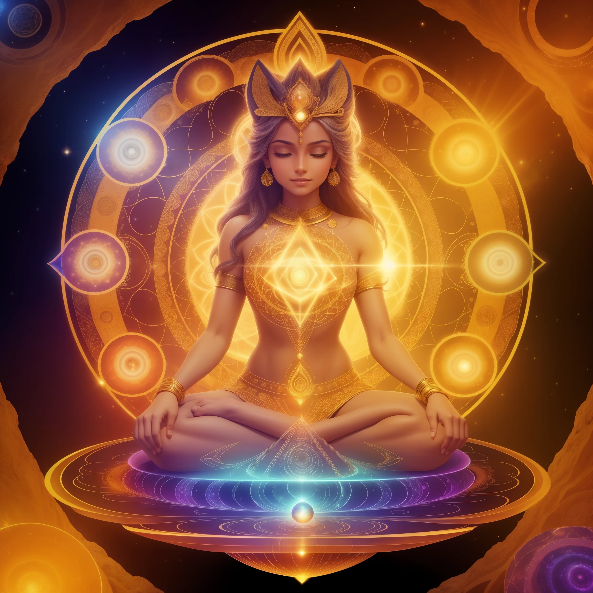 onda vibracional astral Deusa da Luz da Mente. Dress in liquid gold. Pedra preciosa brilhante de fantasia. Vislumbres. Burner with liquid texture. liquid ink. (Quantum Amulet Mandala Regeneration Health Good Life) Incredible colors and the smallest elaboration of every detail. qualidade perfeita. Luz suave transmutador de energia, geometric symbol of infinity design of the planets of the solar system pyramid seven-pointed star whirlwind and quantum prosperous