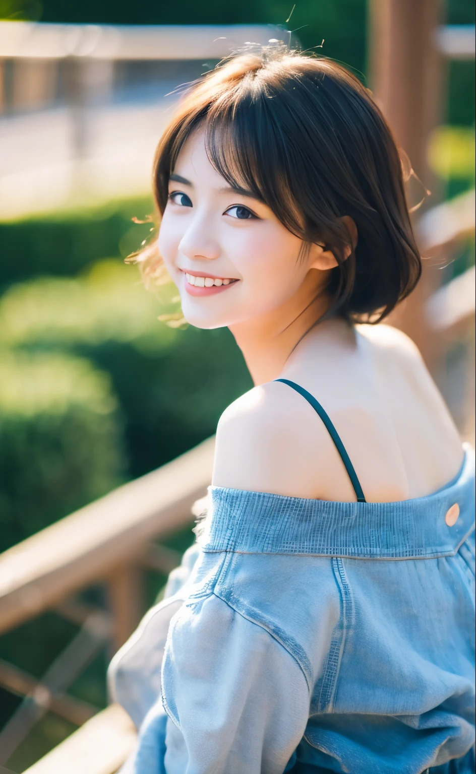 1girl, (looking at viewer), (bokeh:1.1), closed mouth,light smile, realistic, off shoulder,
pants, skyline,
best quality, (photorealistic:1.4), ultra highres, llfMasami Nagasawa