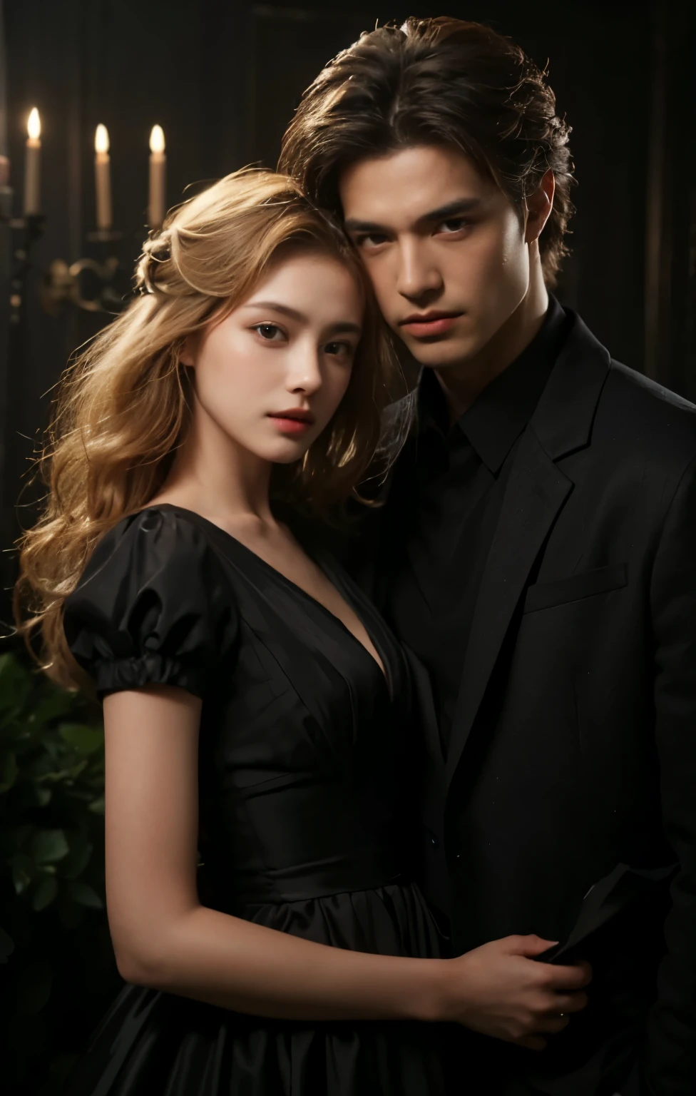 A man and girl，primitive, Masterpiece, ultra fine photos, Best quality, Ultra-high resolution, Realistic, Sunny, full-body portraits, Amazing man, Dynamic posture, exquisite face, Vibrant eyes,  Very detailed background, Detailed face, detailed tidy background, Gorgeous, High detail skin, Realistic skin details, Visible pores, Clear focus, volume fog, 8K  UHD, Digital SLR, High quality, filmgrain, Fair skin, Realism，（（（Handsome man and beautiful girl：1.4）））