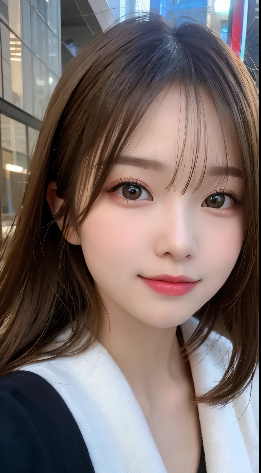 table top, highest quality, shape, Super detailed, finely, High resolution, 8k wallpaper, 完璧なダイナミックな構shape, beautiful and detailed eyes, winter dress,medium hair, small breasts, natural color lip, random sexy pose,smile,big city、20 year old girl、midnight、beautiful and detailed face、perfect and beautiful face,Big eyes、RAW photo、Spread your arms and legs wide apart、Express your best mood with your whole body、beautiful and detailed eyes、small face、beautiful duplex、slim face and style、blur the background