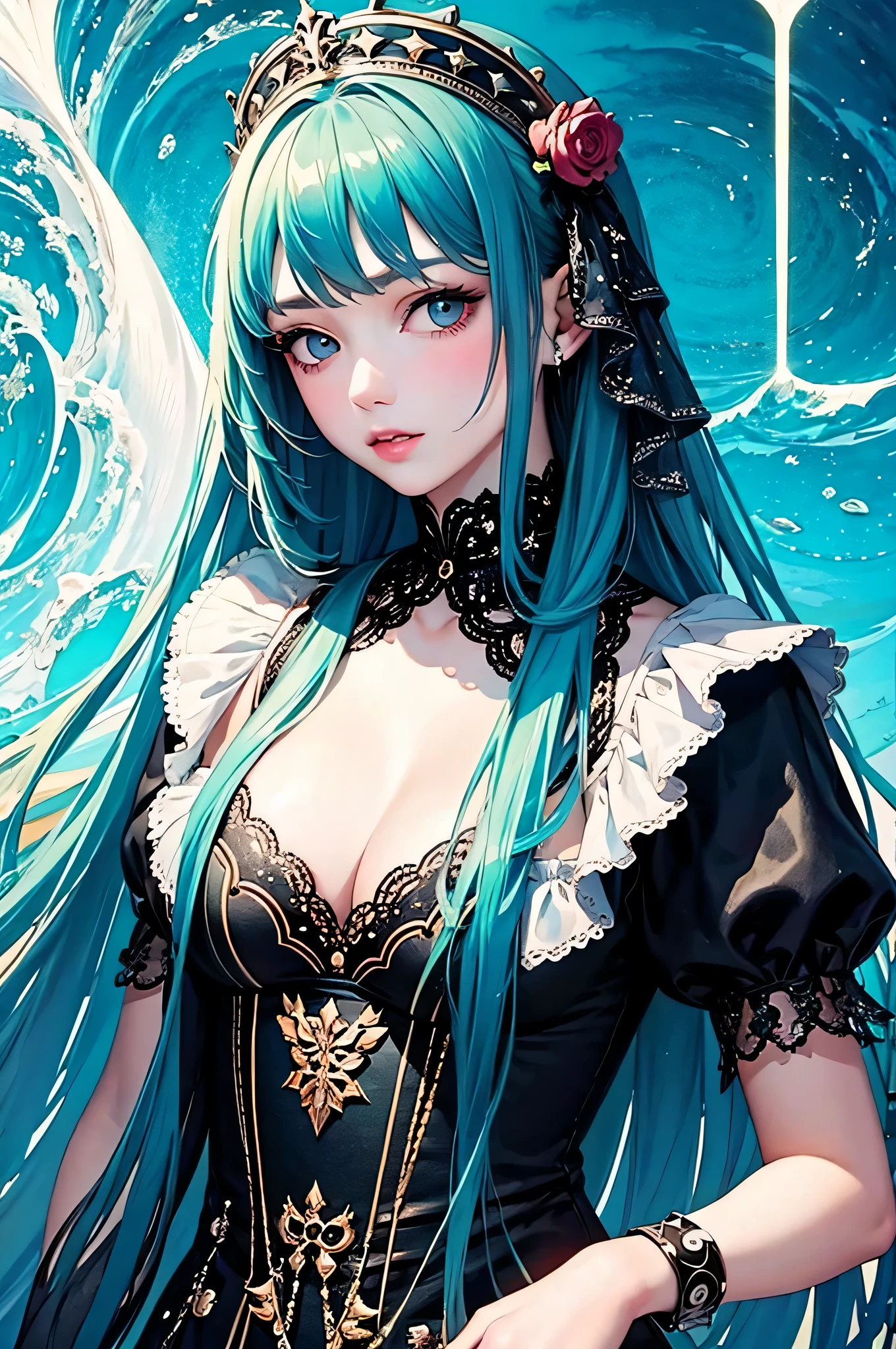 Masterpiece、top quality、super detailed、official art、Exquisite and beautiful、1 girl in、glitch art:1.5、rich and colorful:1.5
