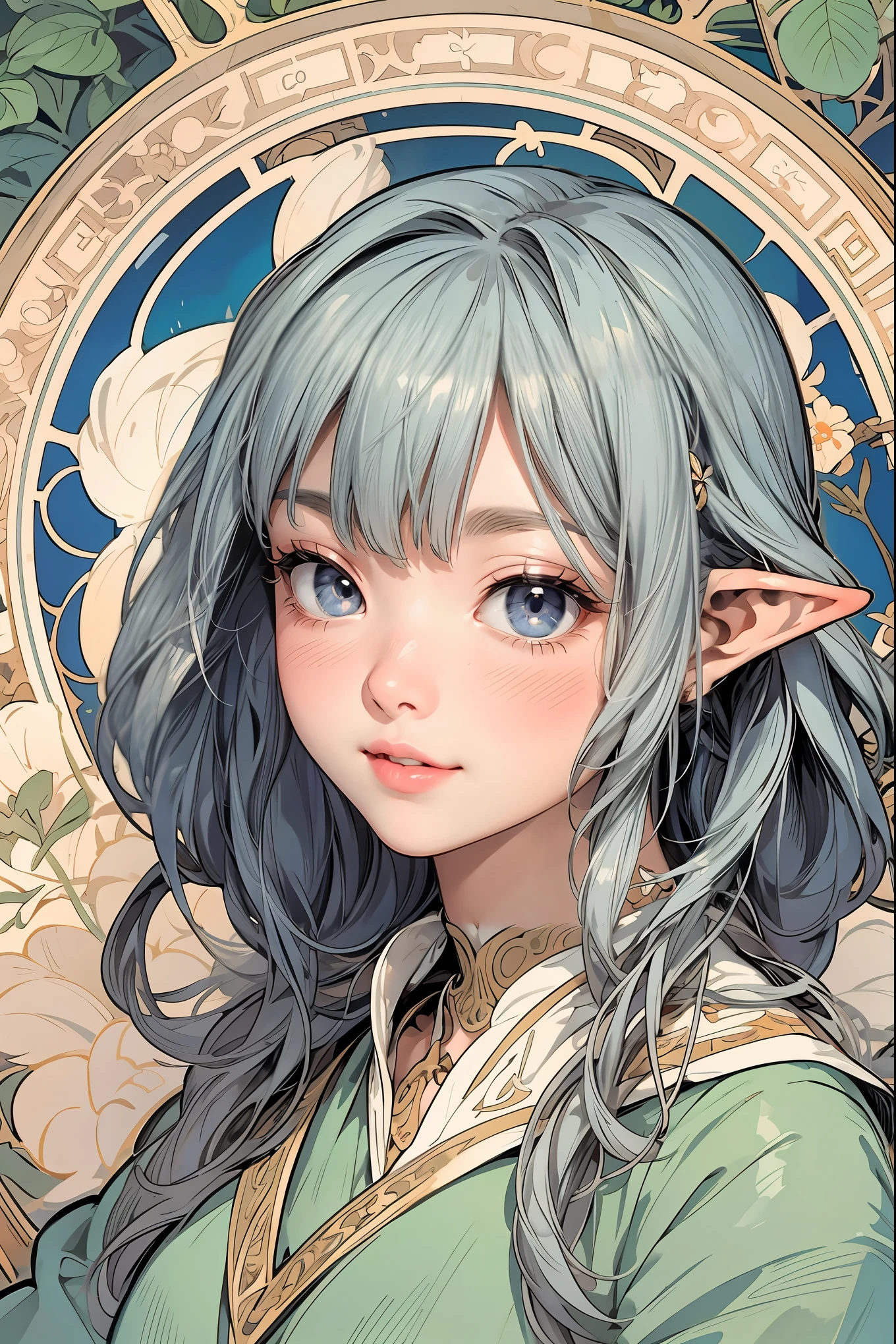 an elf portrait by Alphonse Mucha