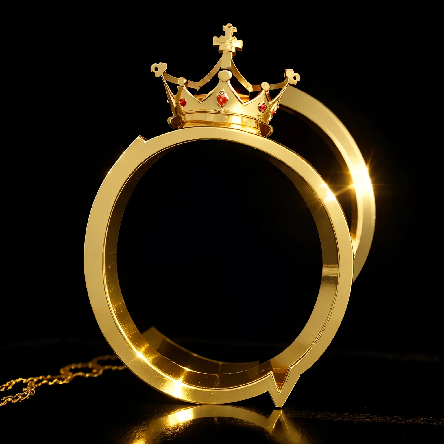 Letter A written in gold with a crown on a black background ANIME 3D