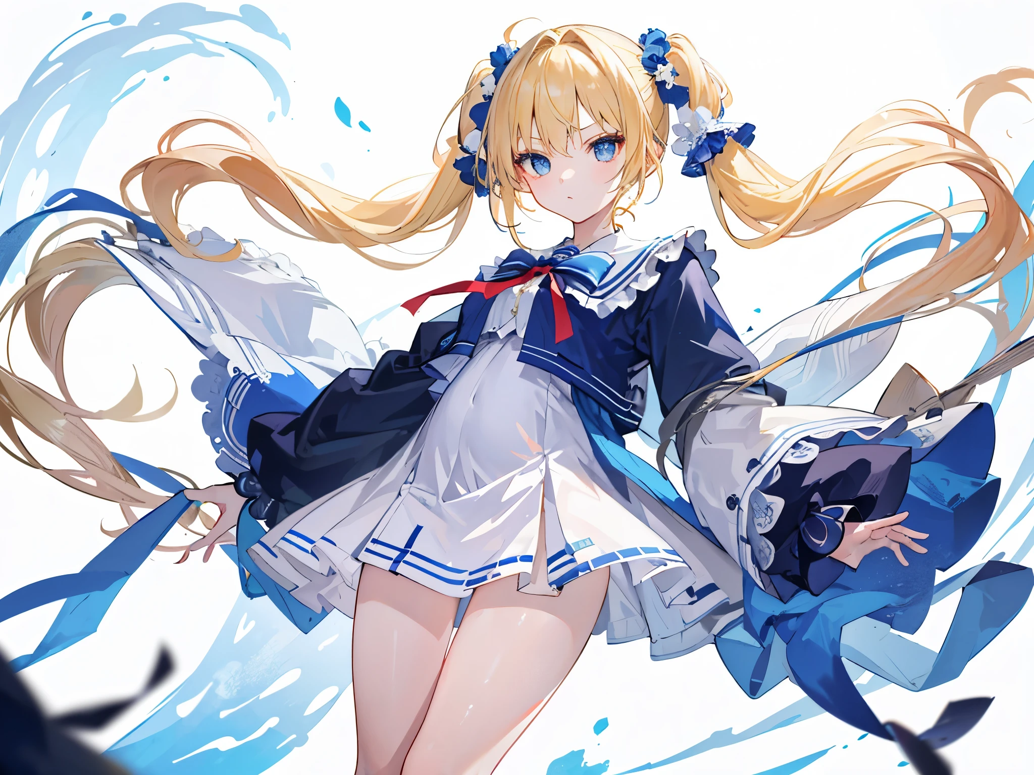 masterpiece, best quality,((1girl,solo))、
pregnant junior high school girl、
blonde-hair-twintail-hair、powerful blue eyes、
Scrunchie decoration on hair、
slender、lanky、leggy、
matanity clothes girl, matanity clothes terms (outerwear, tops, bottoms, accessories)