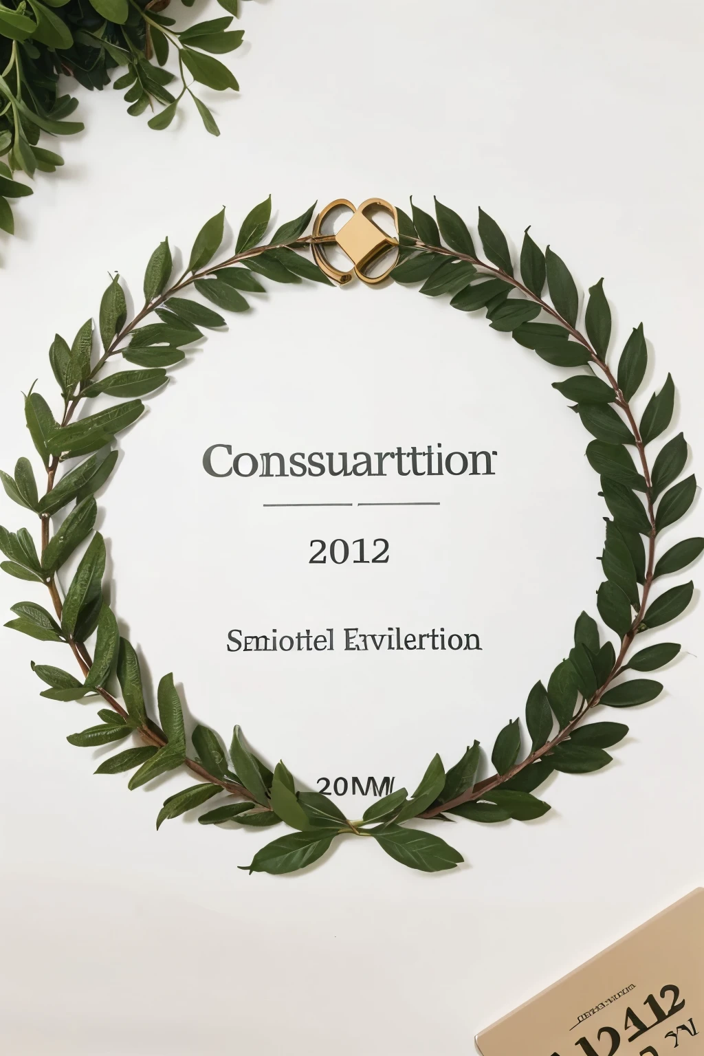 Text in a Laurel Wreath Ranked 1st in Consumer Evaluation Awards, Logotype, 2D, Right margin 5cm, left margin 5cm, entire device