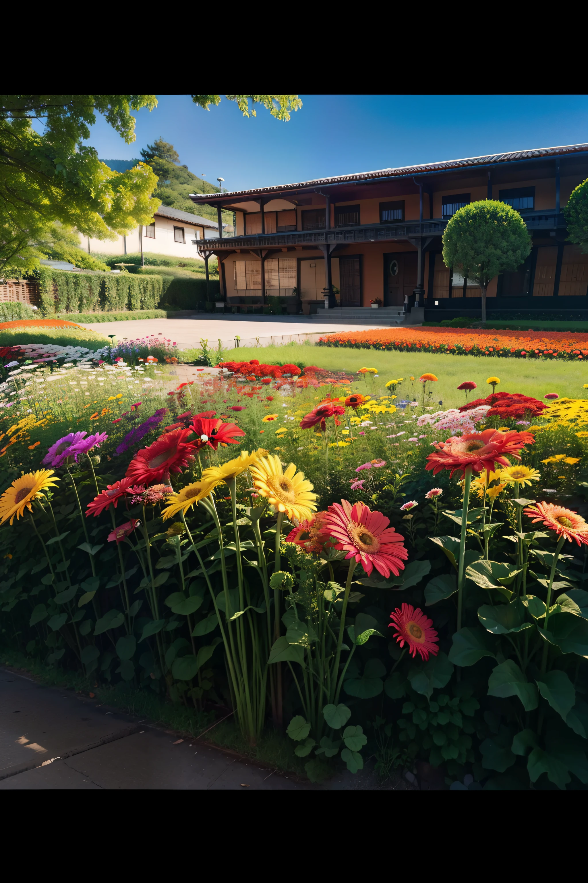 Gerbera like a live-action、Gerbera field、Gerberas as in the photo、Multicolored gerberas