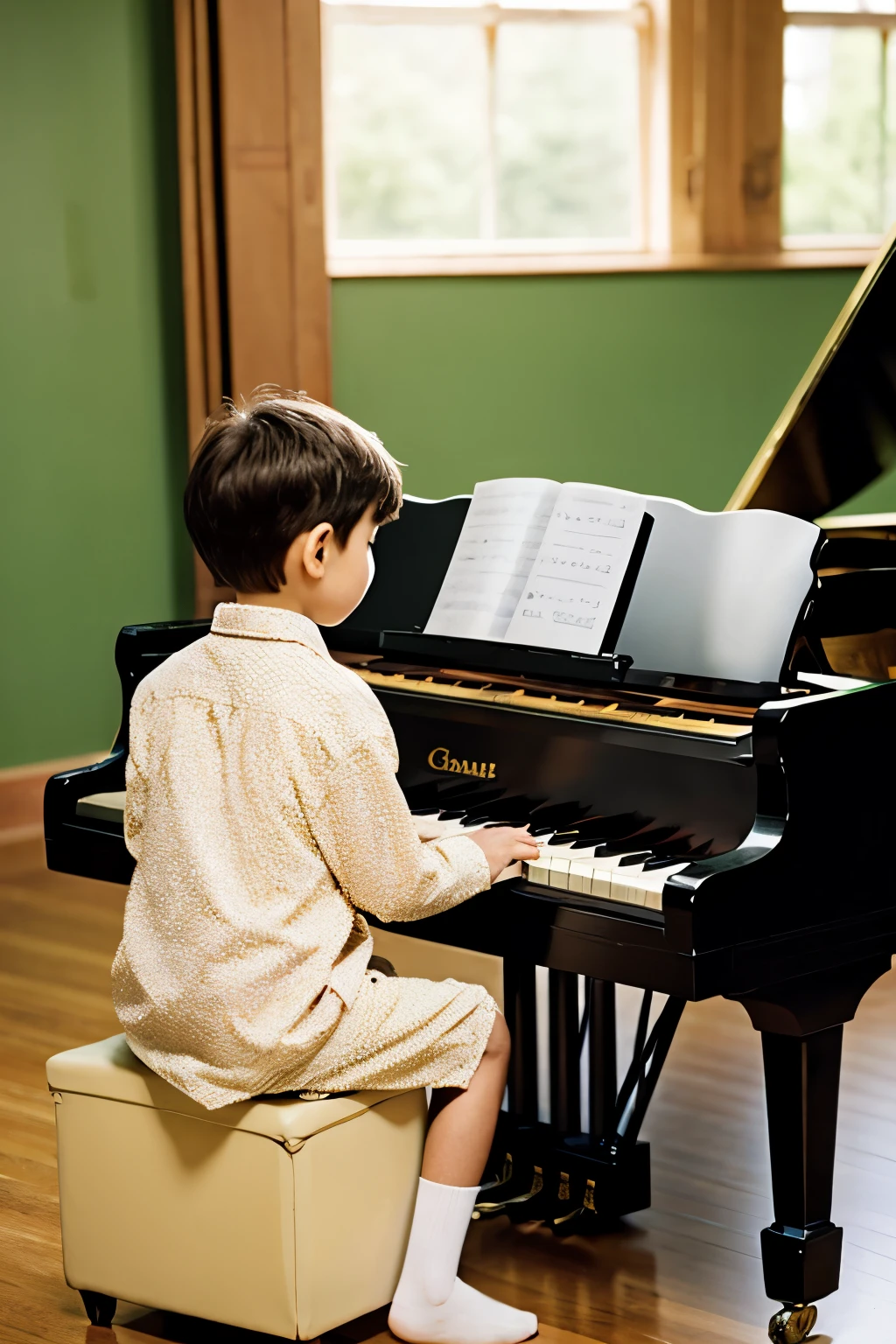 Children playing the piano，crestfallen，Out of sorts，grieves