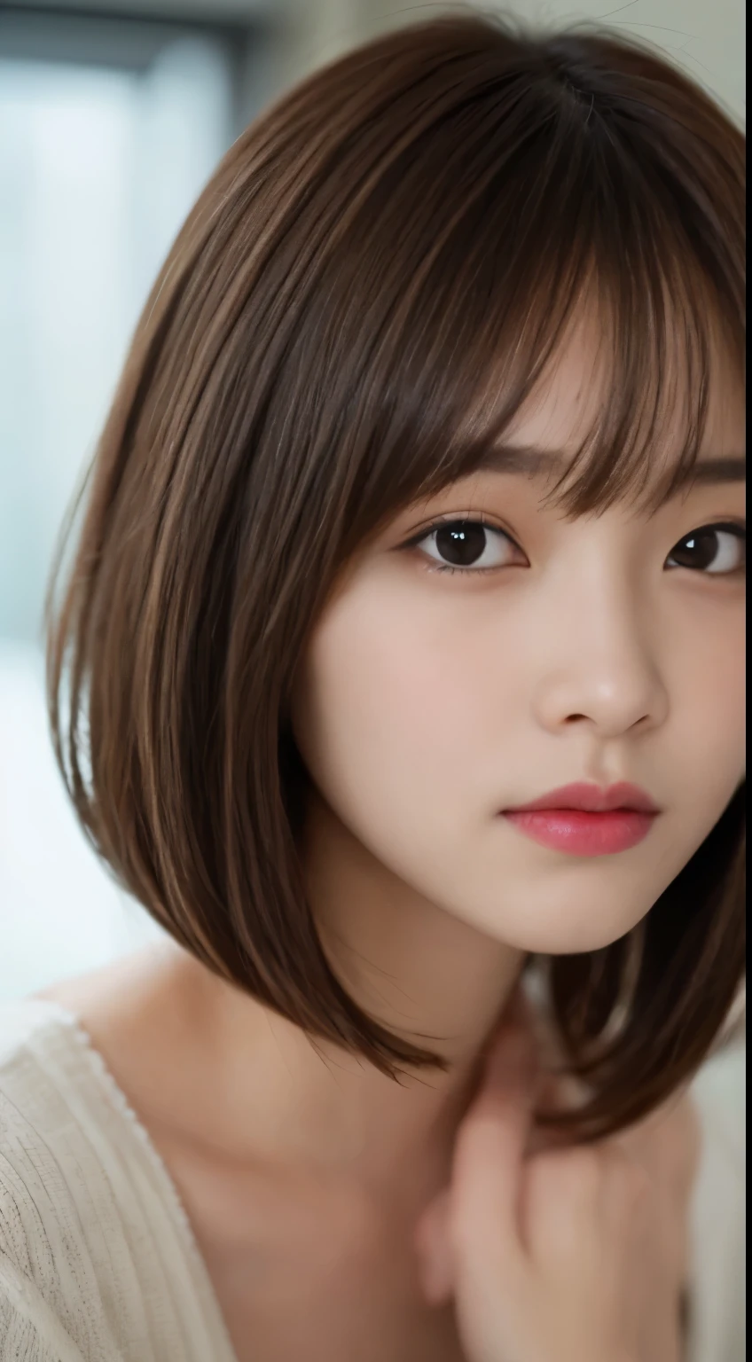 table top, highest quality, figure, super detailed, finely, High resolution, 8k wallpaper, 完璧なダイナミックな構figure, detailed and beautiful eyes , city, sexy face,A face feeling ecstasy,Face at the peak of sexual excitement,perfect and beautiful face,RAW photo,background blur,close up of your face,Gives a feminine impression、brown hair bob cut