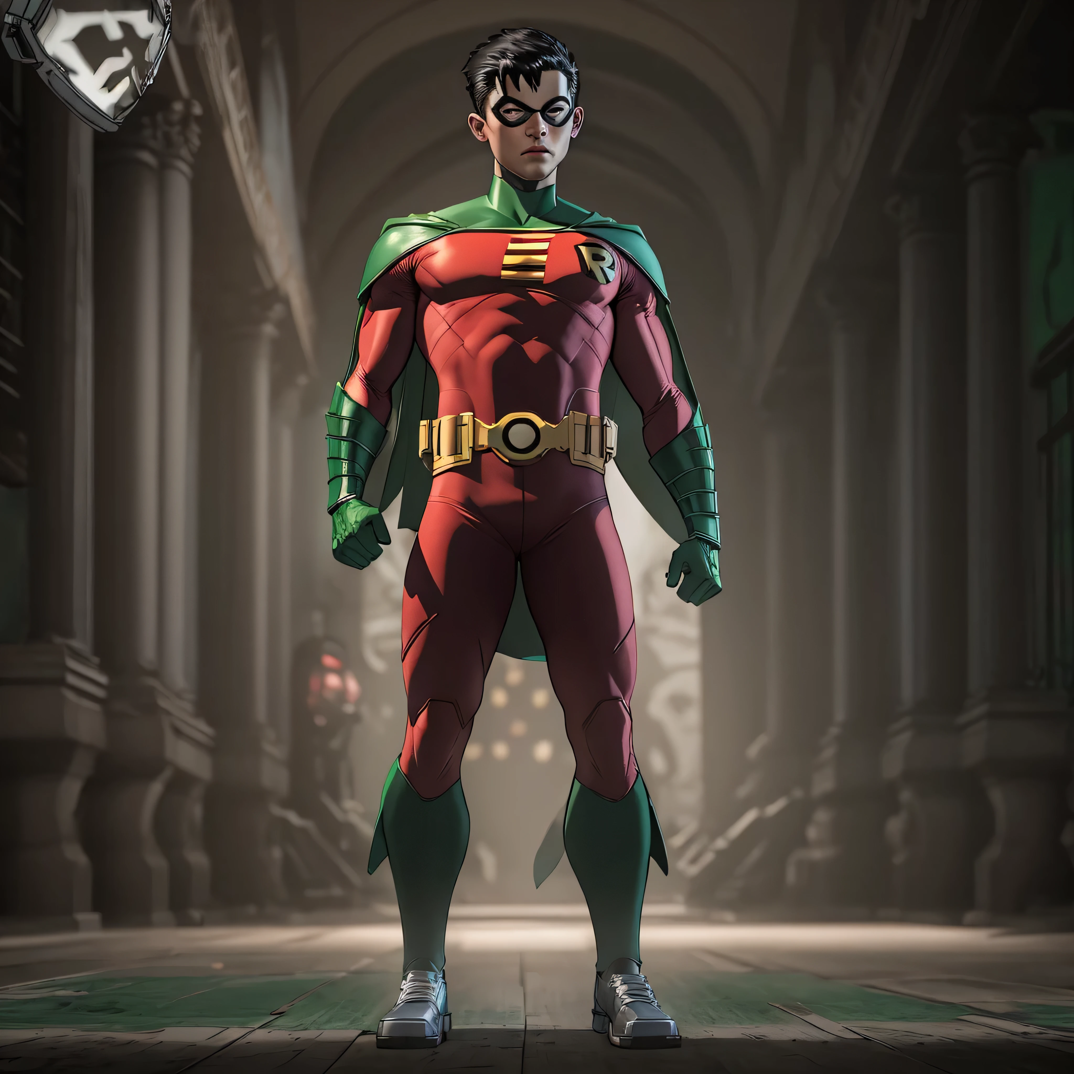 Full body image, DC Comic's, Robin, boy wonder, photo-realistic, octane render, unreal engine, ultra-realistic