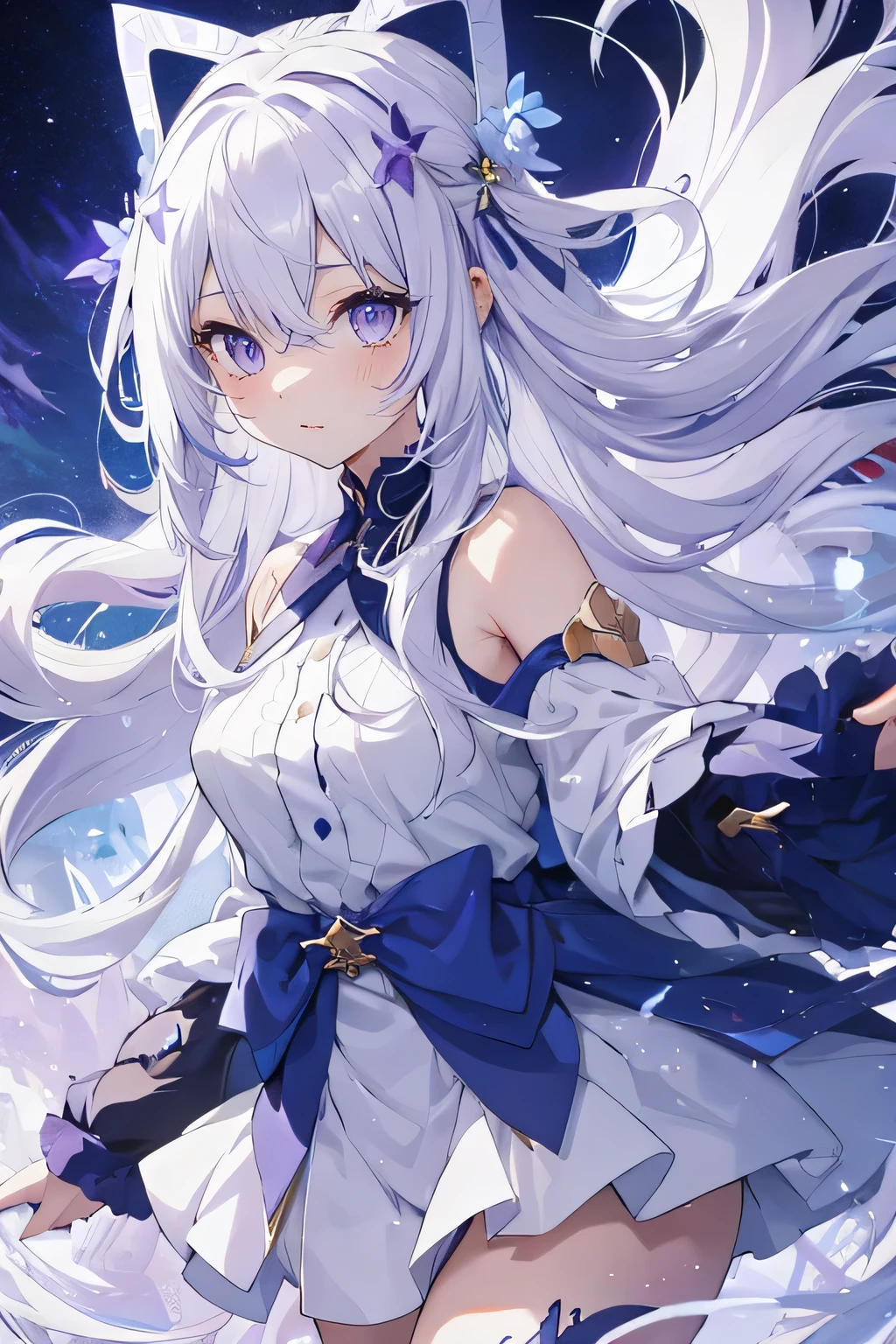 bluish purple eyes detailed 1:1, same expression as now