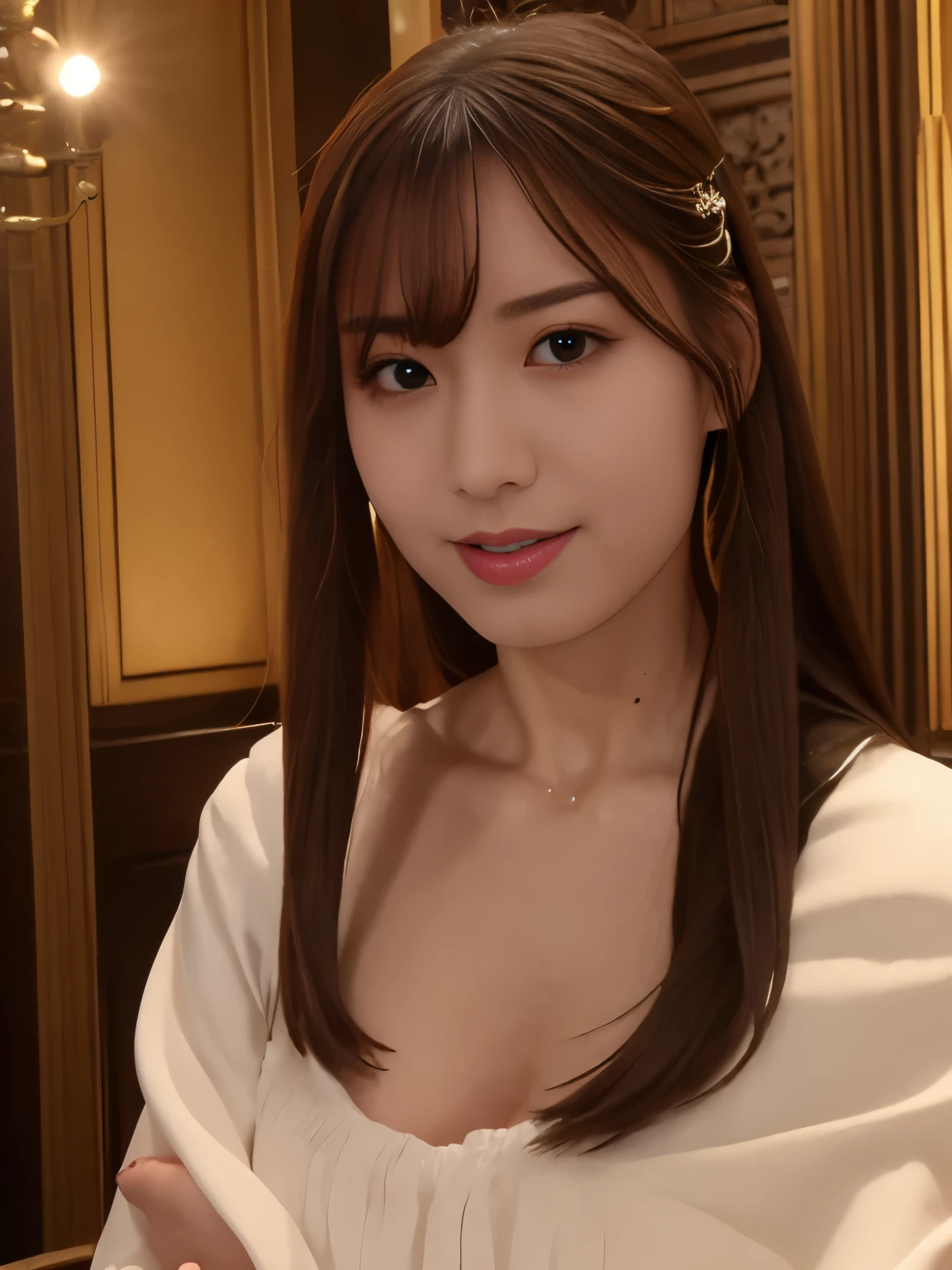 (masterpiece, best quality:1.2), 1girl, solo,a close up,white dress,