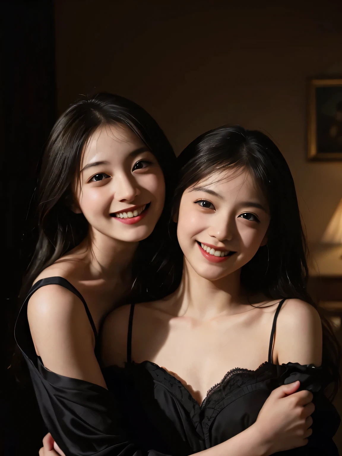 ruits,Grapes,Rosa,antique,A smile,,Sweet and seductive appearance.、Caravaggio's paintings、Chiaroscuro of Caravaggio,Two women frolicking,Cute smile, Expression of ecstasy