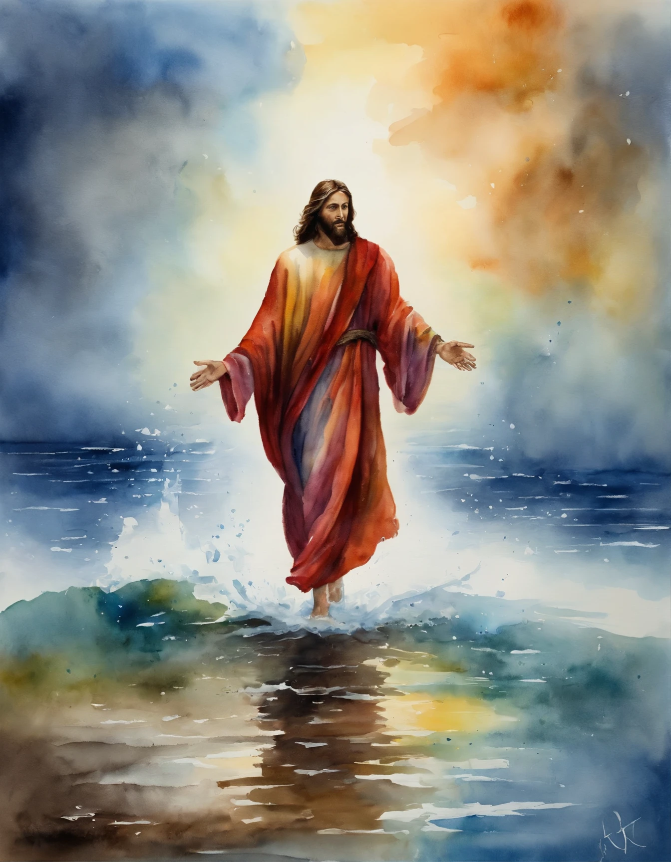 Jesus walking on water