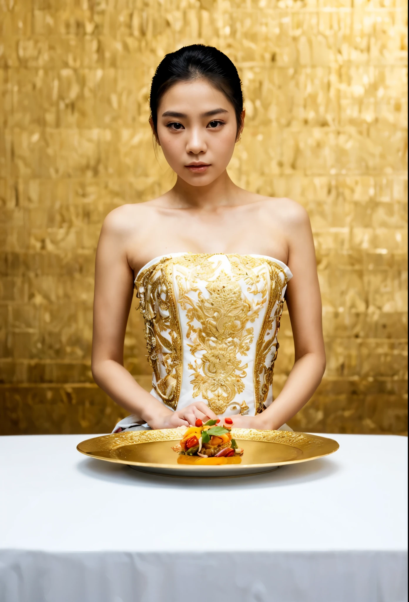 a beautiful face of a young Asian girl, detailed face, detailed skin, detailed texture, detailed environment, 