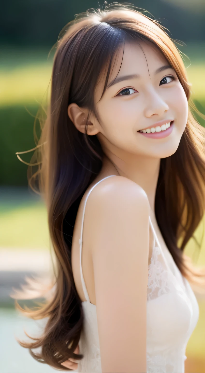 Japanese ),((beautiful girl)),An expression that imagines something pleasant:1.2,(perfect body beauty:1.2),((perfect body)),(shy smile),beautiful teeth,