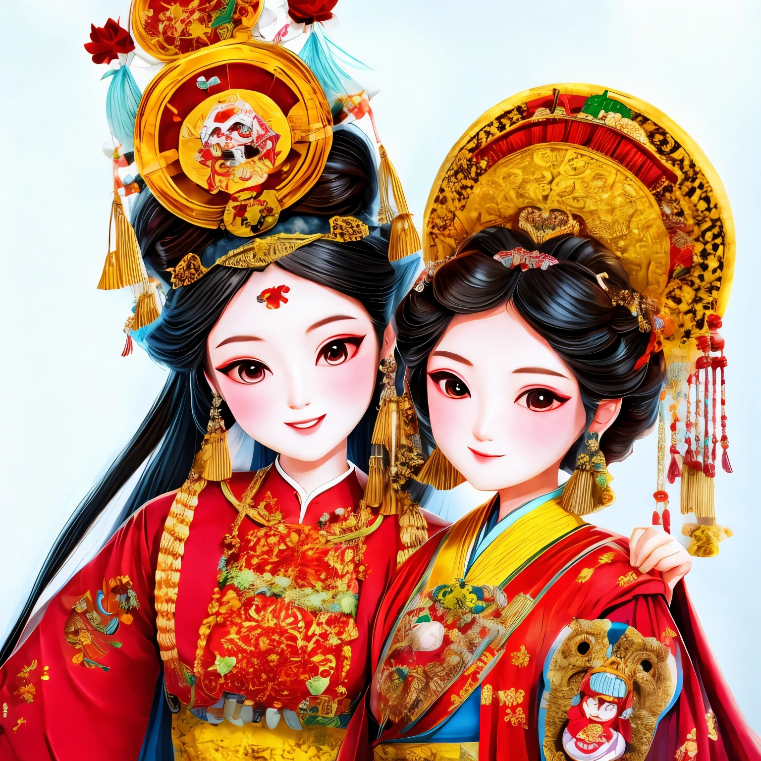 (La best quality,high resolution,Super detailed,actual),Cantonese Opera Cartoon Characters