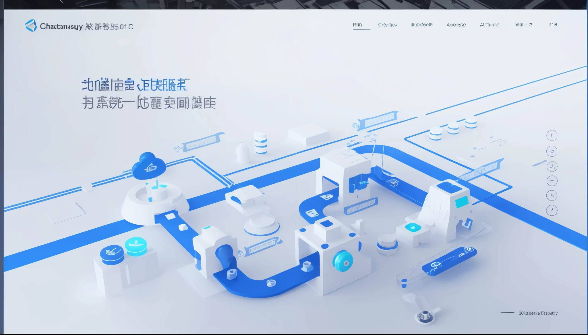 best quality, many details,4k,factory,rendering,c4d,Blue sense of technology, industrial design,White background