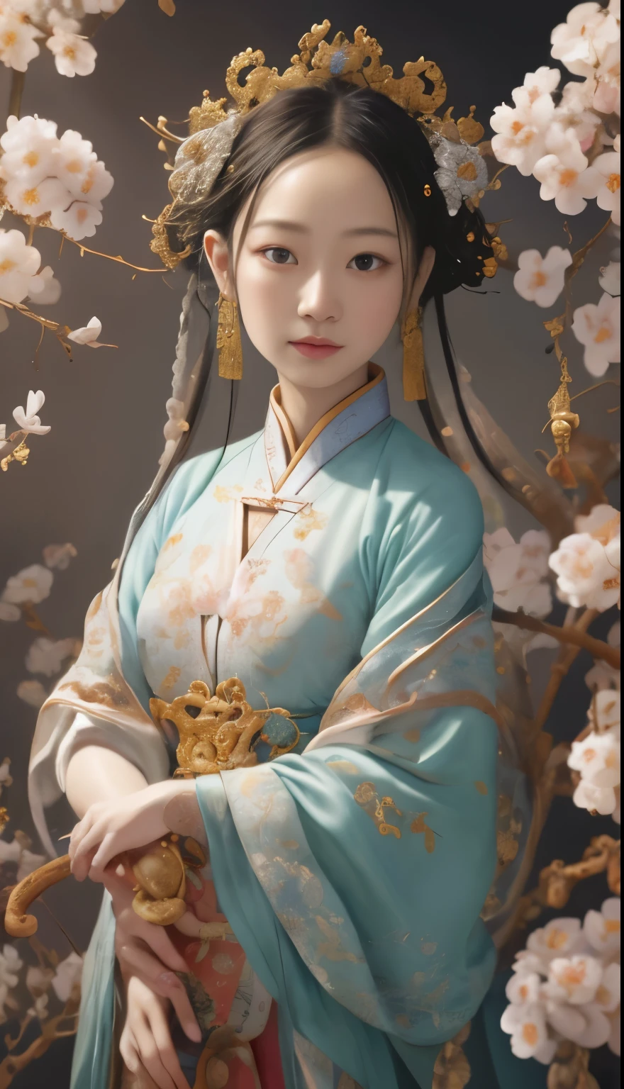 guofeng,illustration,1girl,best quality,highly detailed,best quality,masterpiece,an extremely delicate and beautiful,extremely detailed,8k wallpaper,Amazing,finely detail,best quality,official art,extremely detailed CG unity 8k wallpaper,(style of Victo Ngai:0.5),cute,big eyes,all races in same proportions,