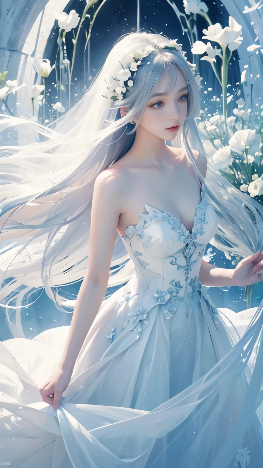 ((masterpiece)), (((best quality))), ((ultra-detailed)), ((illustration)),[realism light effect],shadow,(Fantasy style),(white background:1.6), simple background, (earth theme),(a cloak)[(hair focus,((1girl)),[(big slime hair): (cloud hair):0.3], (hair on background),(high saturation),(hair surrounded by galaxy splashes),)):((her hair is becoming galaxy clouds,:1.27628), (hair and clothes is galaxy clouds and cluster of stars:1.1025),(a cloak is becoming galaxy clouds)