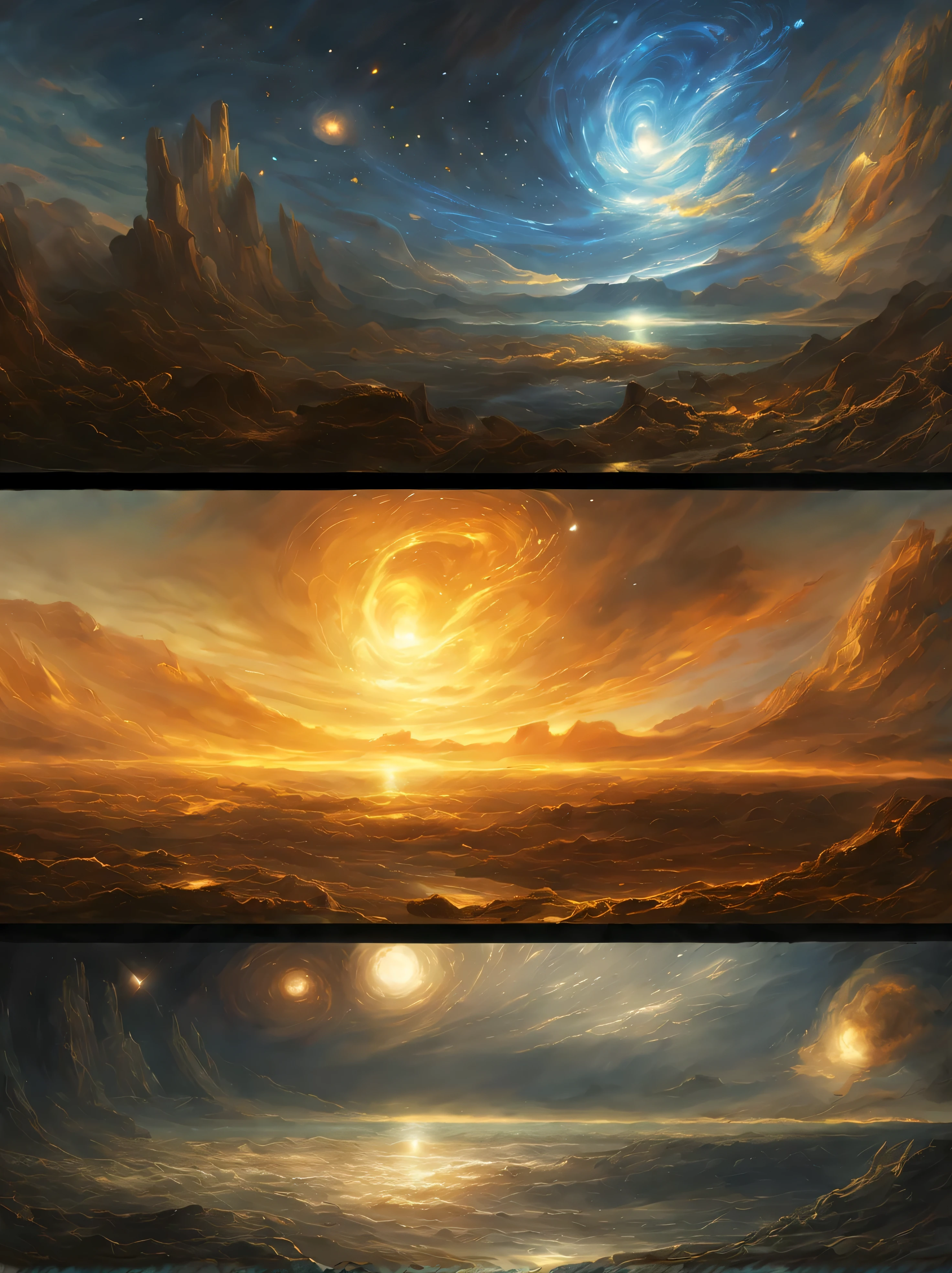 (masterpiece)), ((Best quality)), 8K, HD, Super Detail,open space, dramatic, picture of the super nova, movie scene, Blonde hair, bright and dark contarasts , soft illumination, by Joseph Mallord William Turner, claude monet, golden ratio, thomas cole, loose art, hyper detailed digital art, artstation, concept art, smooth, sharp