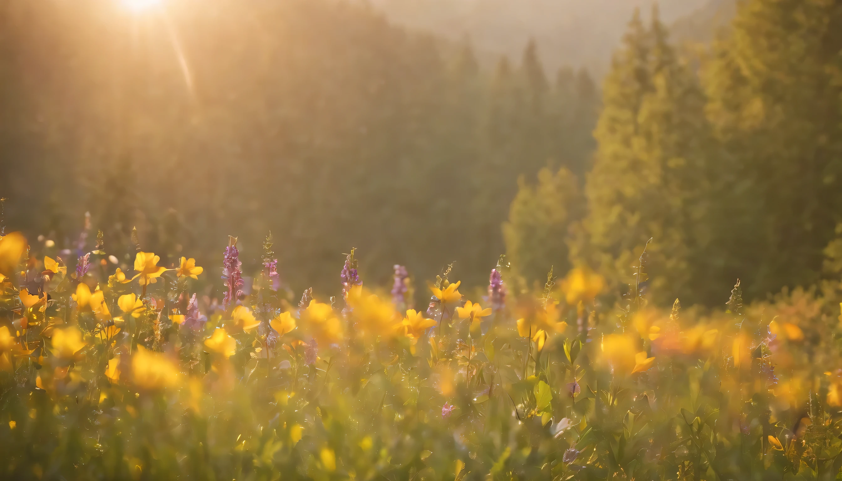 (Highly detailed CG Unity 8k wallpaper、masterpiece、highest quality、Super detailed)、(best lighting、best shadow、very delicate and beautiful)、highest quality、8k、Detailed facial depiction、masterpiece、highest quality、clear image quality、
Take photos of bright wildflowers blooming in the spring forest