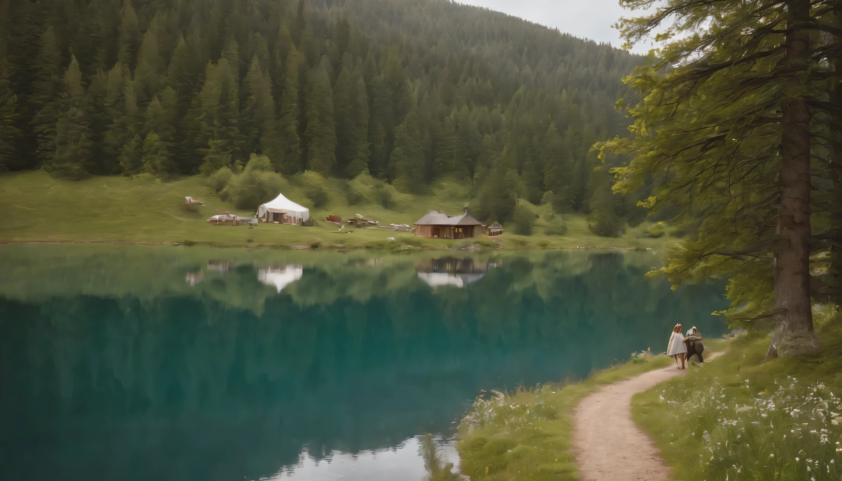 (Highly detailed CG Unity 8k wallpaper、masterpiece、highest quality、Super detailed)、(best lighting、best shadow、very delicate and beautiful)、highest quality、8k、Detailed facial depiction、masterpiece、highest quality、clear image quality、
Let's take photos of families enjoying camping by the lake in spring..。