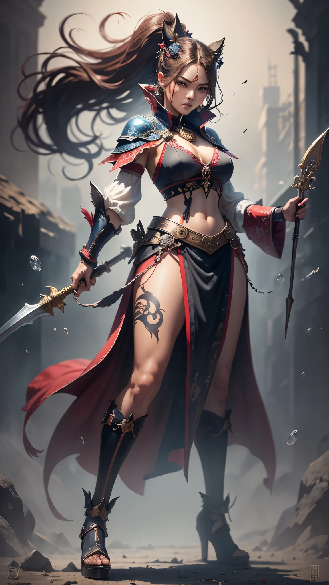 Groundcore, Orientalism ,cute girl,succubus,Sexy Clothes , realistic, Walking in a strutting pose, , , masterpiece, best quality, aesthetic, Create an image using junk art elements, with repurposed materials, found objects, and a sense of resourcefulness and creativity,