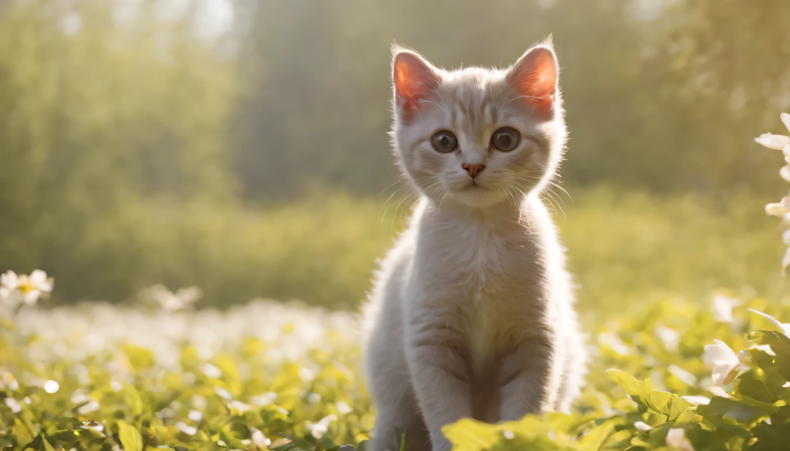 (Highly detailed CG Unity 8k wallpaper、masterpiece、highest quality、Super detailed)、(best lighting、best shadow、very delicate and beautiful)、highest quality、8k、Detailed facial depiction、masterpiece、highest quality、clear image quality、
With a cat lying in a spring park、surrounding flowers々々Please take a photo of。