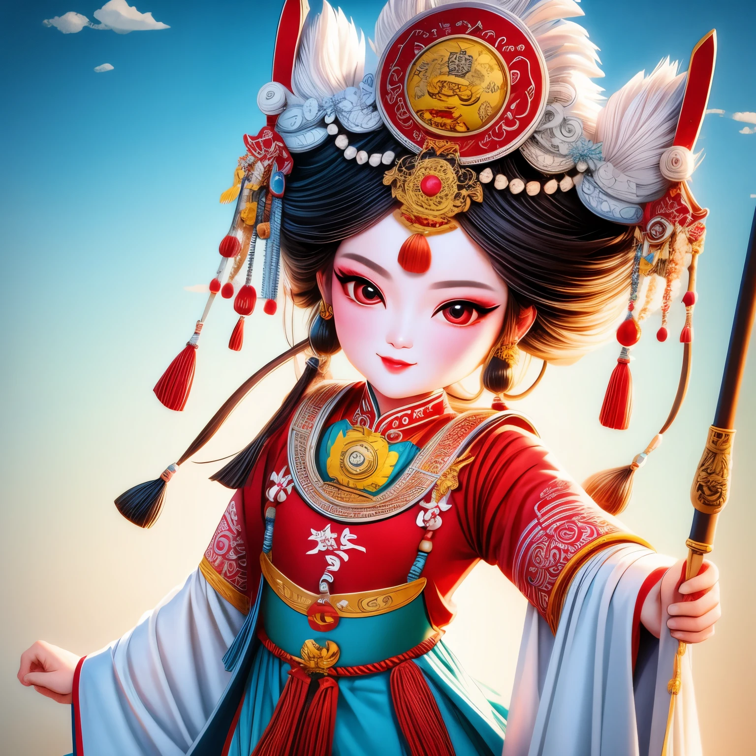 (La best quality,high resolution,Super detailed,actual),Cantonese Opera Cartoon Characters