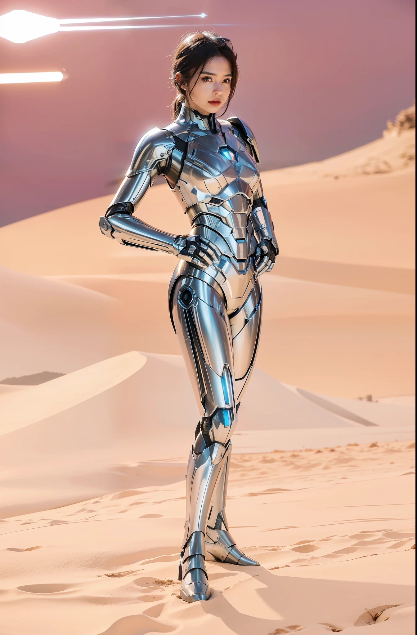 futuristic high tech style,best quality,fairy skin,(every time :1.2),Everlasting,super detailed,actual,high quality,lighting,Ray tracing,ultra high definition,upper body, Future Iron Man mecha,Film shooting,Battery,Launching equipment,large caliber artillery,Rostland 8k,Mecha Cyber Armored Tank Girl,Wearing a cyberpunk technology helmet,Star Warframe Helmet,Has a breathing light,The armor of the future shines,armed cannon,High-tech steel armor