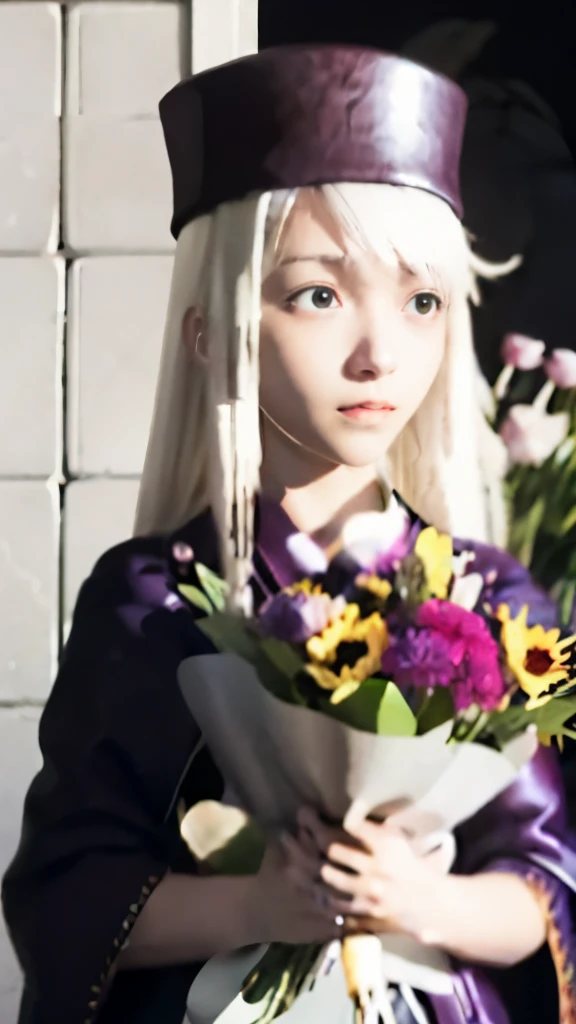 anime girl with a hat and a bouquet of flowers, yuruyuri, anime hi-fructose, anime food, lolish, shikamimi, , hajime yatate, nightcore, hanayamata, senko-san, official artwork, yoko taro, white haired deity, anime visual of a cute girl, eating cakes