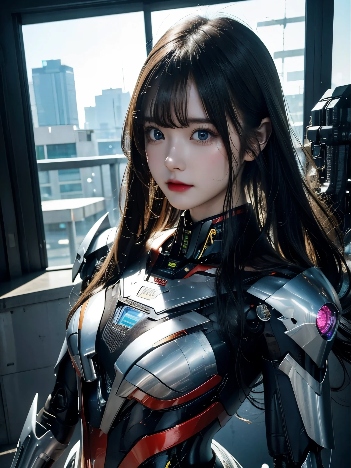 rough skin, Super detailed, advanced details, high quality, 最high quality, High resolution, 1080P, hard disk, beautiful,(super girl),beautifulサイボーグの女性,Mecha cyborg girl,battle mode,Mecha body girl,彼女はsuper girlのメカを着ています,full body photo