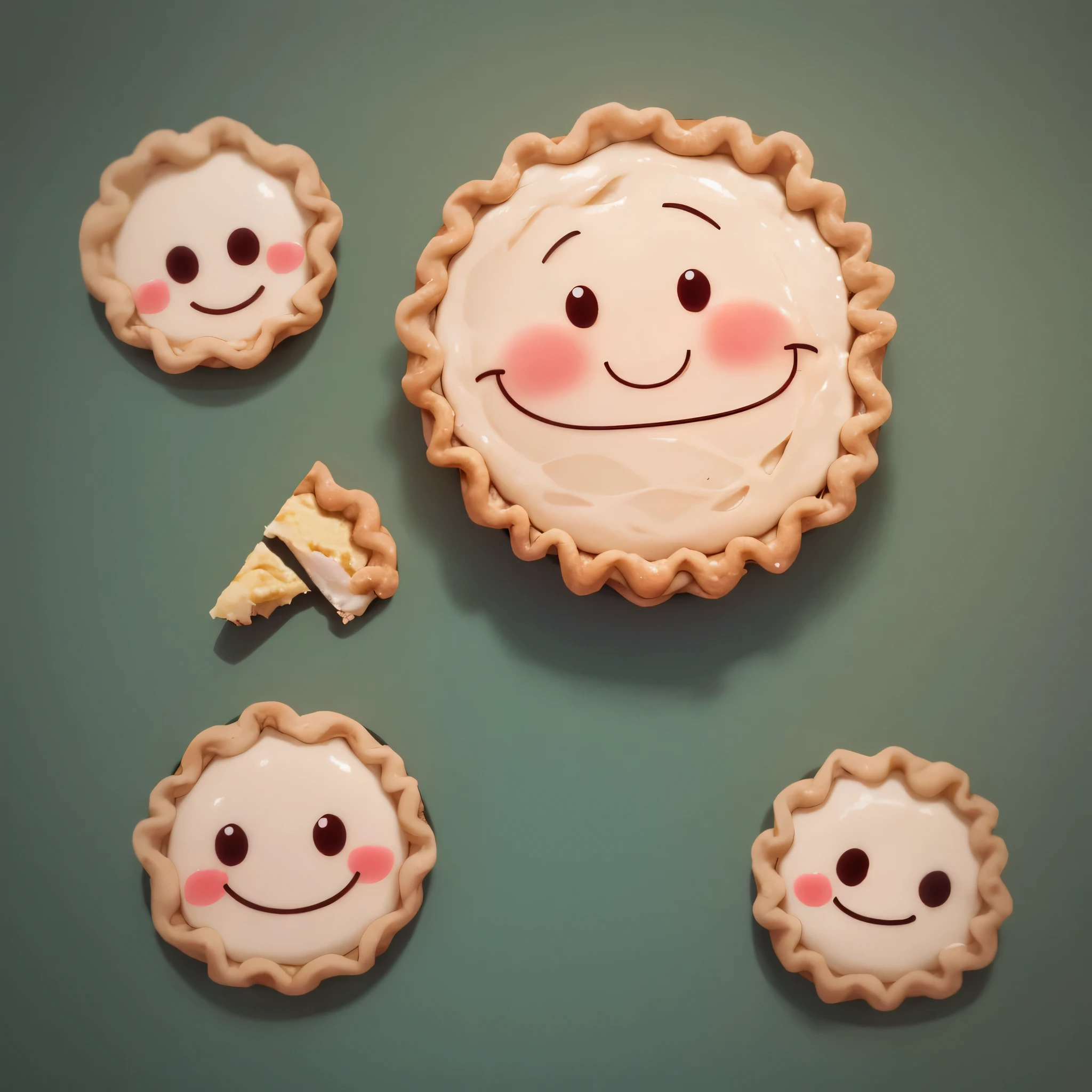 A sweet, blush cake, no man's face, nur ein simples Smiley-Gesicht auf dem Kuchen