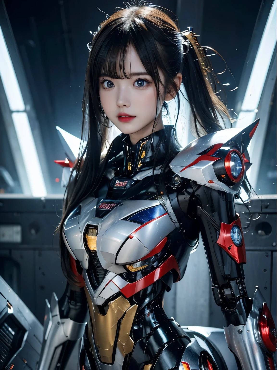 rough skin, Super detailed, advanced details, high quality, 最high quality, High resolution, 1080P, hard disk, beautiful,(super girl),beautifulサイボーグの女性,Mecha cyborg girl,battle mode,Mecha body girl,彼女はsuper girlのメカを着ています,full body photo