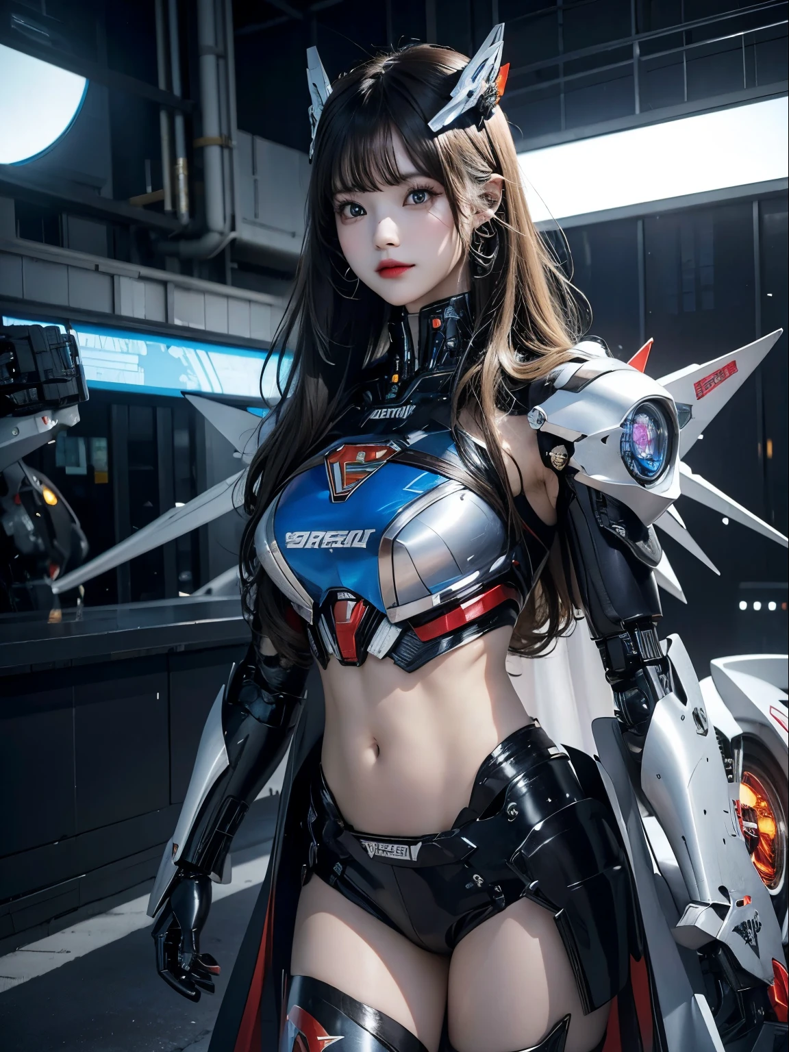 rough skin, Super detailed, advanced details, high quality, 最high quality, High resolution, 1080P, hard disk, beautiful,(super girl),beautifulサイボーグの女性,Mecha cyborg girl,battle mode,Mecha body girl,彼女はsuper girlのメカを着ています,full body photo