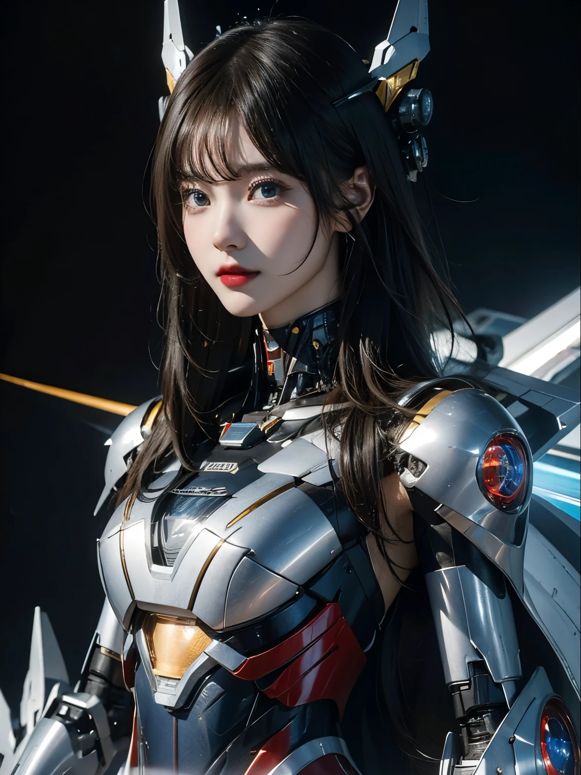 rough skin, Super detailed, advanced details, high quality, 最high quality, High resolution, 1080P, hard disk, beautiful,(super girl),beautifulサイボーグの女性,Mecha cyborg girl,battle mode,Mecha body girl,彼女はsuper girlのメカを着ています,full body photo