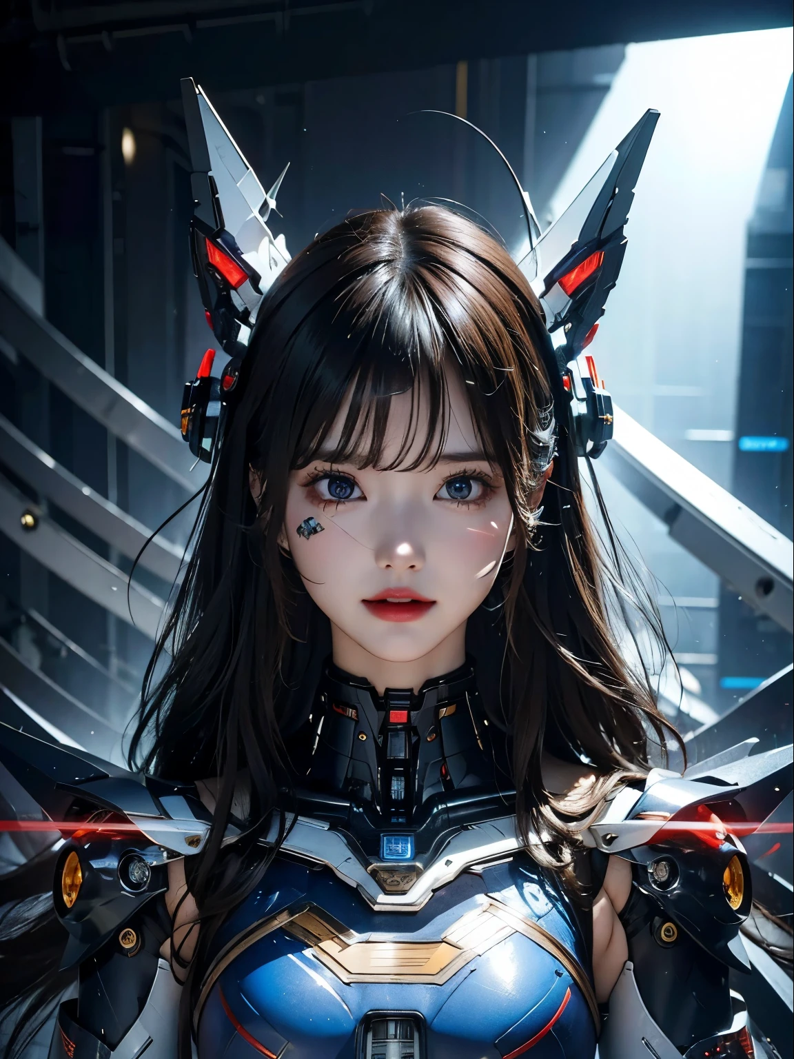 rough skin, Super detailed, advanced details, high quality, 最high quality, High resolution, 1080P, hard disk, beautiful,(super girl),beautifulサイボーグの女性,Mecha cyborg girl,battle mode,Mecha body girl,彼女はsuper girlのメカを着ています,full body photo
