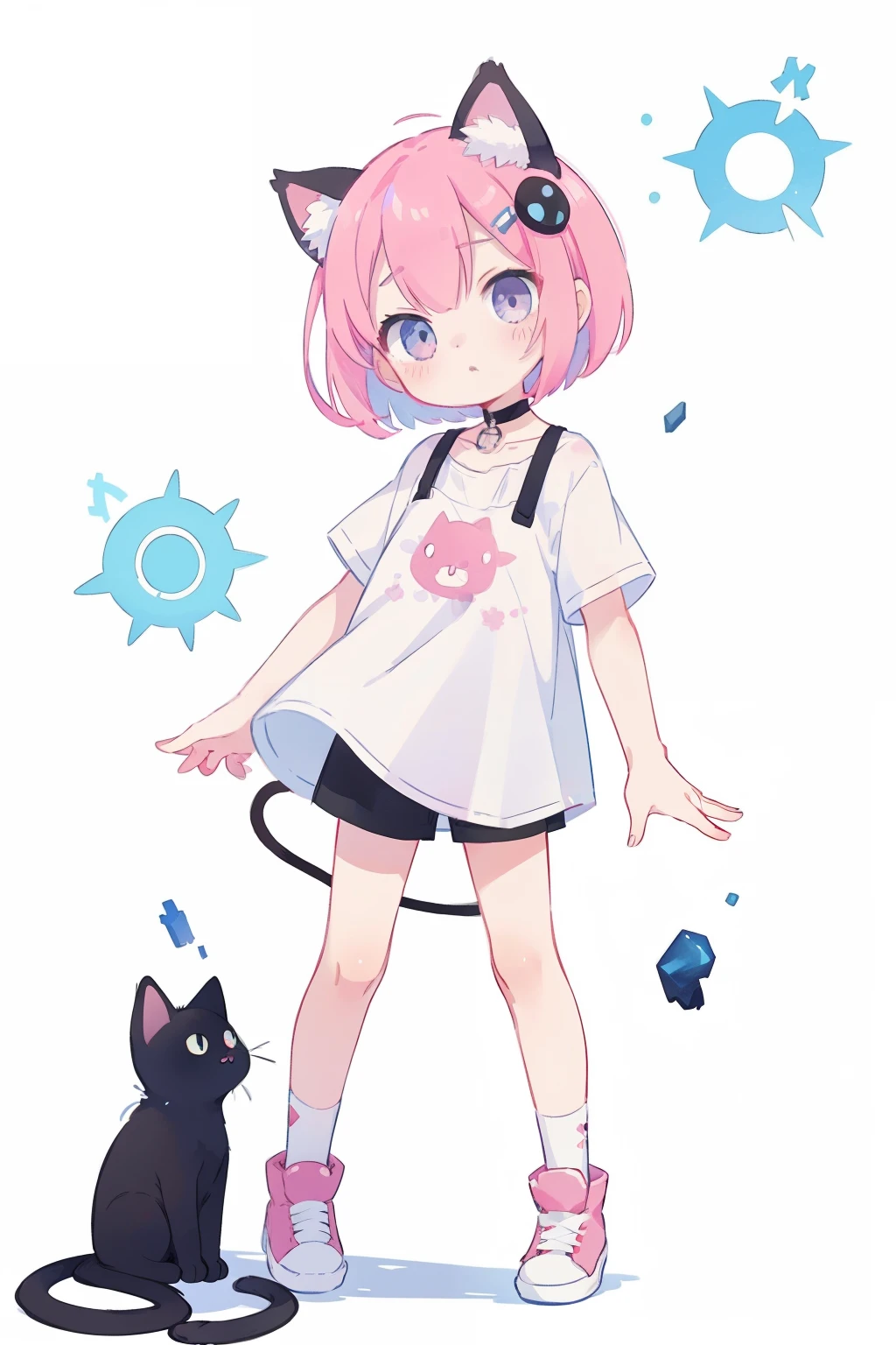 watercolor (Moderate):1.35,splash of color,colorful,flat color,// whole body,white background,hair ornaments,simple background,cube hair ornaments,pink hair,1 girl,bangs,high quality,cyber punk,Gears of the machine,quantum punk,nanopunk,
masterpiece,最high quality,(((onyx theme))),(perfect onyx),(1 girl),paprika,Cat ear、Transparent pink short hair,simple background,head tilt,albino,[watercolor],choker,