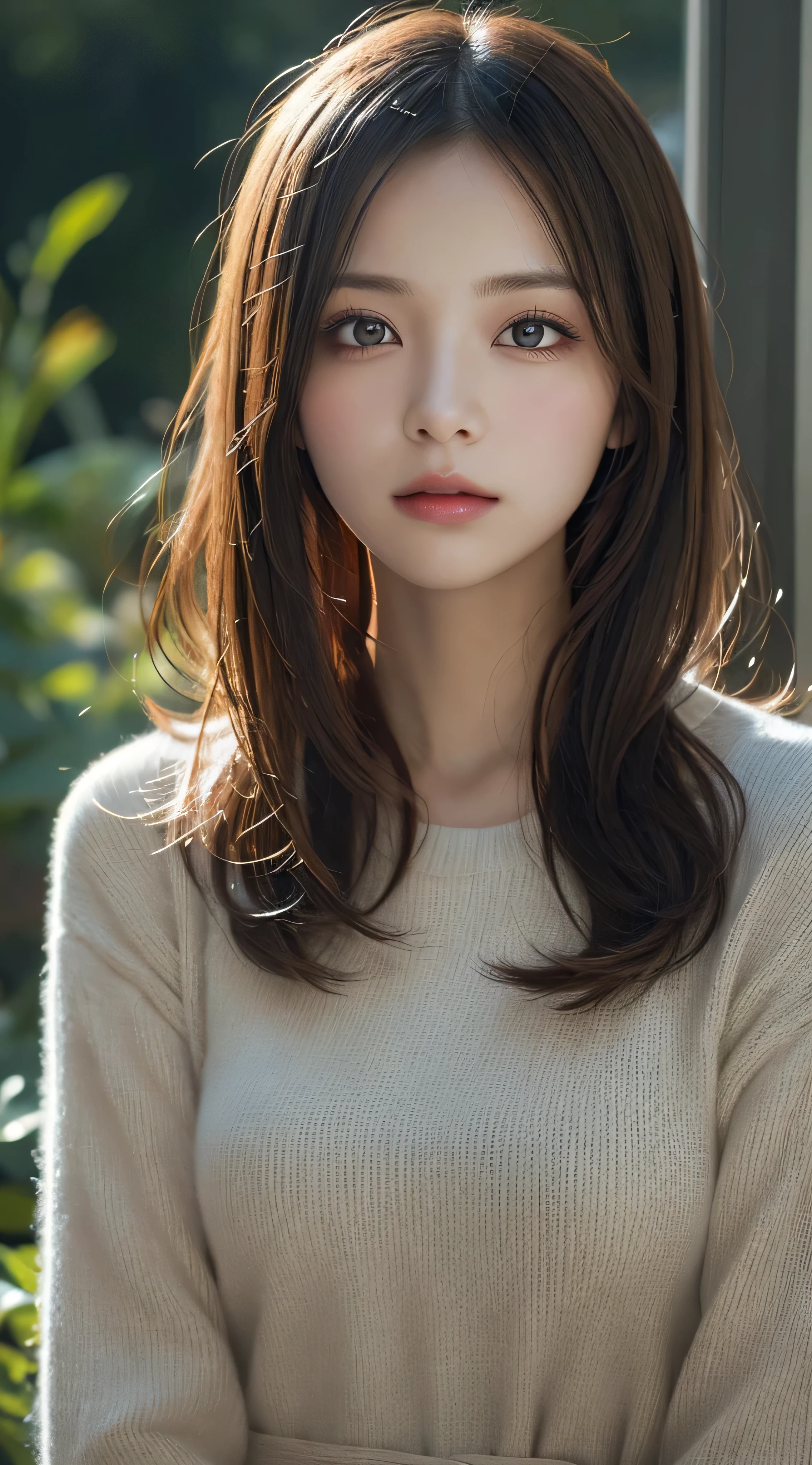 ((A wistful look))、masutepiece, Best Quality, Illustration, Ultra-detailed, finely detail, hight resolution, 8K Wallpaper, Perfect dynamic composition, Beautiful detailed eyes、Background