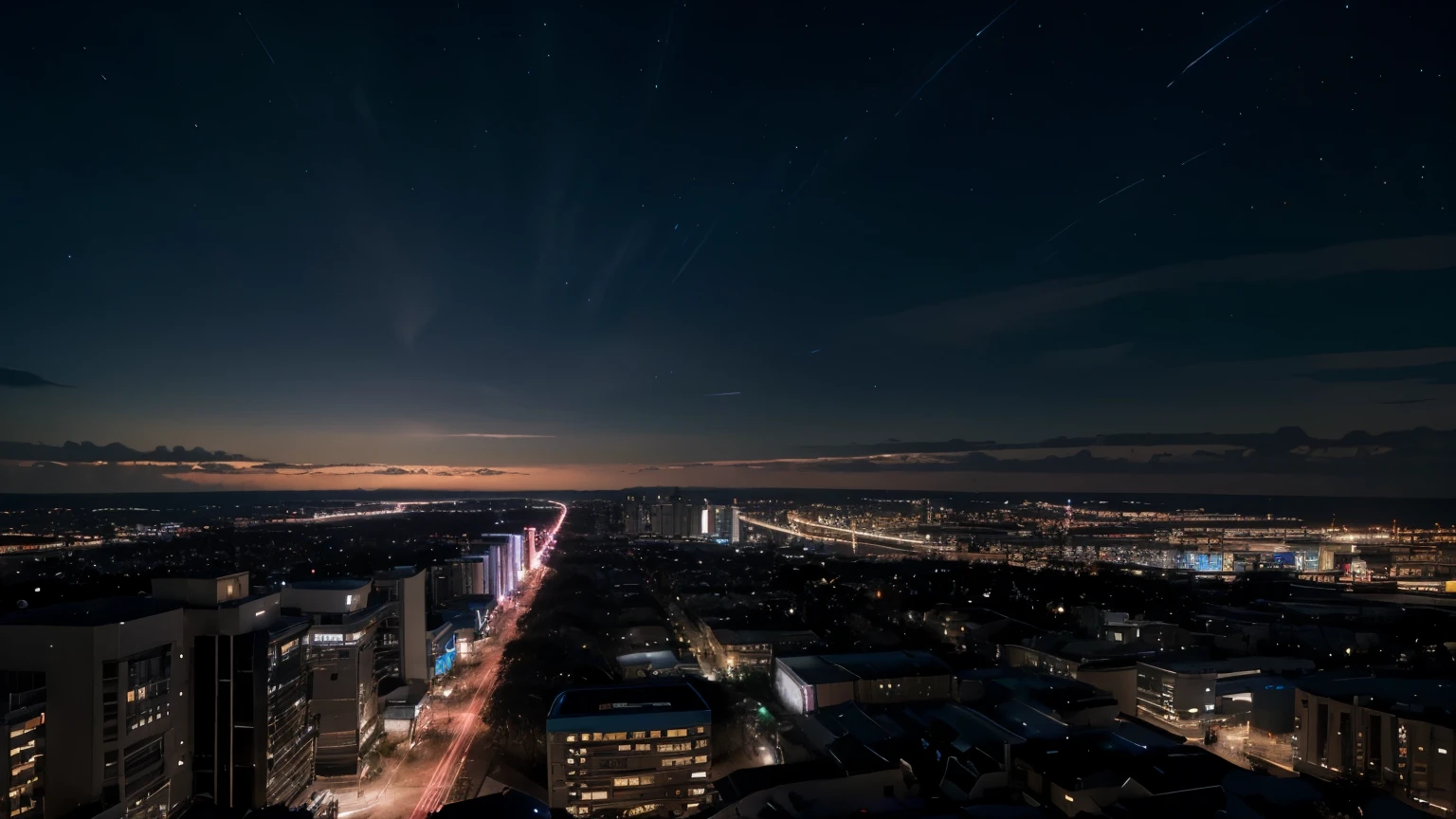 (extremely detailed 8k wallpaper), sky, night, award-winning photography, dramatic lighting, (light blue and dark colors), pink lights