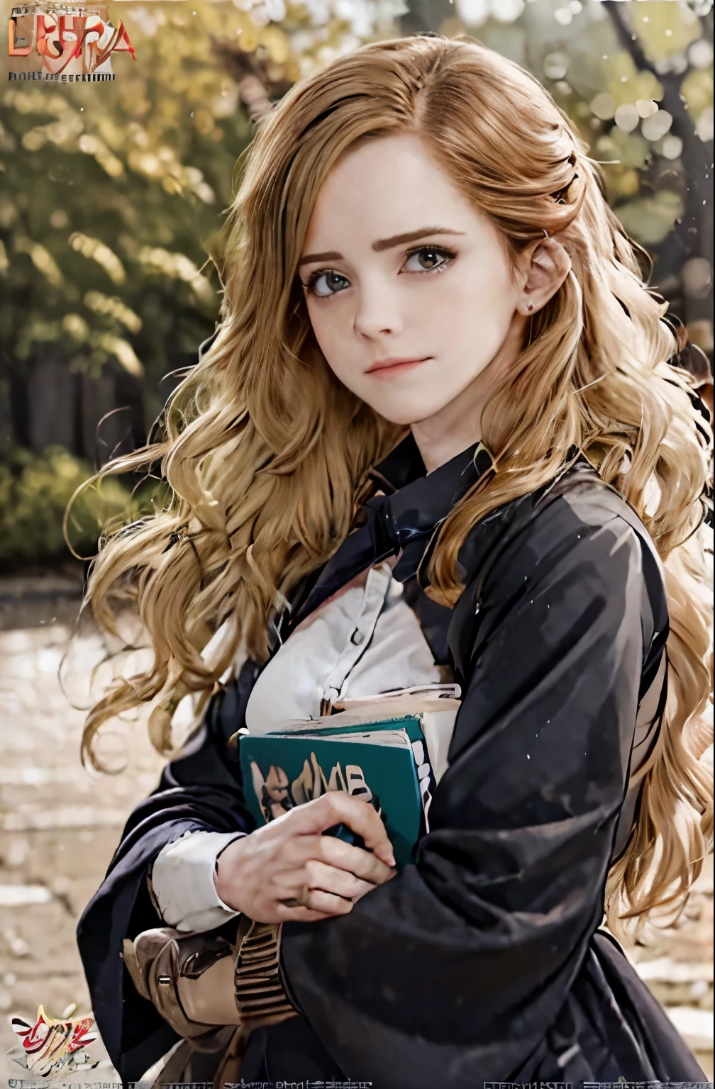 anime com longos cabelos vermelhos e orelhas de gato segurando um livro, menina anime loira com cabelo longo, retrato detalhado da menina do anime, retrato bonito do anime, arte de anime realista, anime com cabelo longo, anime jovem realista, anime bonita, arte de anime digital detalhada, bonita do anime high school, anime retrato, Digital anime illustration.