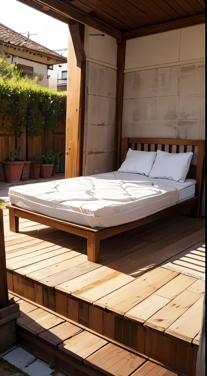 Cama matrimonial abitacion rustica estilo konoha