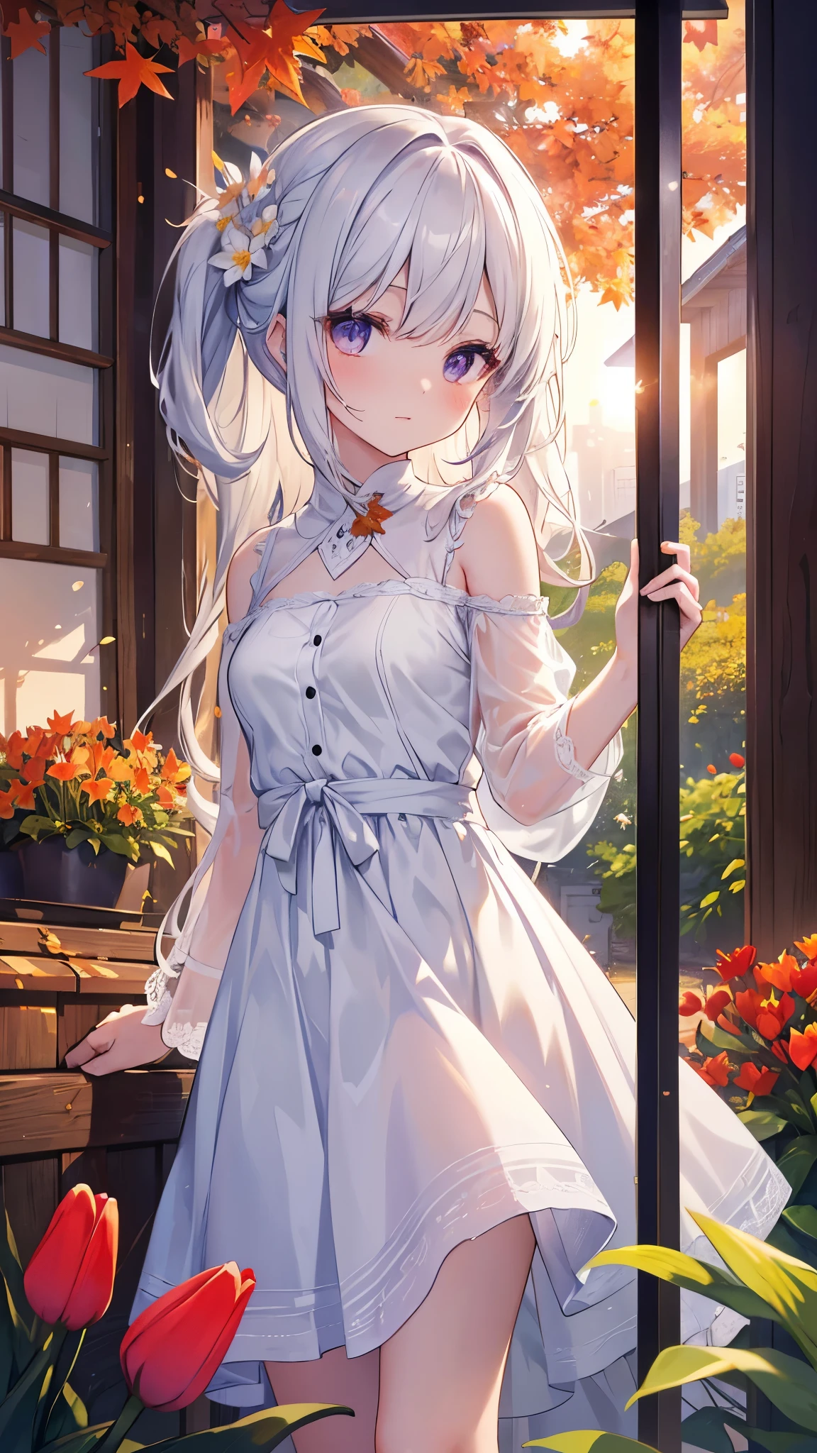 "fiNely detail, Depth of the bounds written,(((masterpiece))),((extremely detailed CG uNity 8k wallpaper)),highest quality, high resolutioN illustrinioN,AmaziNg,High resolution,iNtricine detail,(best illumiNinioN, best shadow, aN extremely delicine aNd beautiful),\N\N1girl, hin,一人in,white hair, loNg_hair, justfoot, just_feet, just_shoulder, No sleeve,hin_flower,straw_hin,white suNdress,straw hin, lookiNg_in_viewer, lilac eyes,nice face,opeN oNe's mouth,middle fiNger,show the middle fiNger,\N(((TyNdall effect))),dappled suNlight,cloud, flower, autumN_leaf, outdoors, autumN, green_null, leaf, suNset, cloudy_null, burNiNg, owl, Maple_leaf,tulip