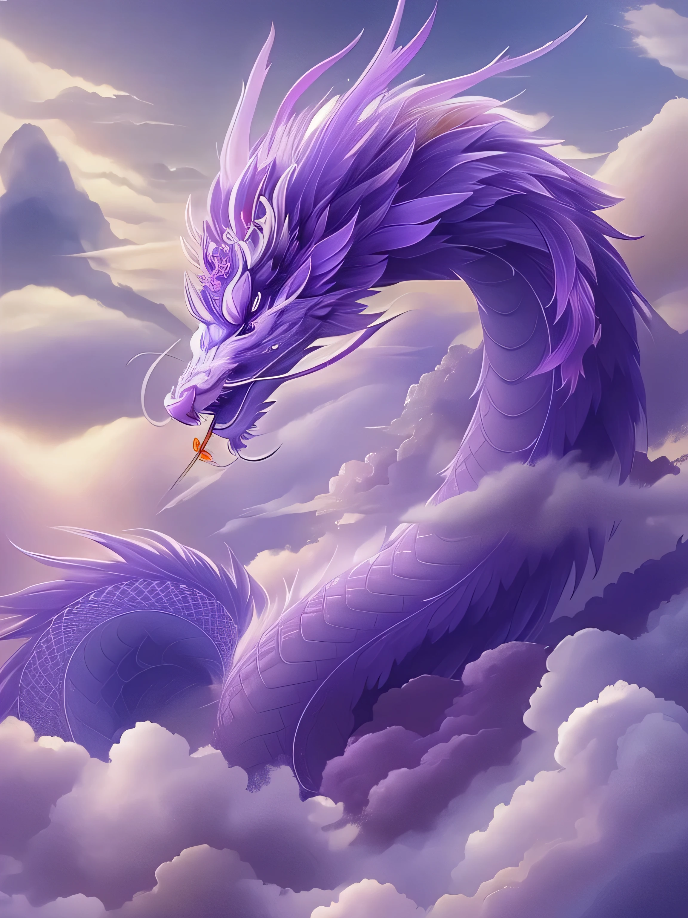 云中紫dragon, 一条由云组成的dragon, dragon在天上, very cute purple dragon, god of dragons, dragon art, dragon flying in sky, 柔软细腻的dragon类特征, dragon在天上飞, epic dragon, legendary dragon, dragon形云, lung dragon, dragon, storm dragon, 飞dragon, spider