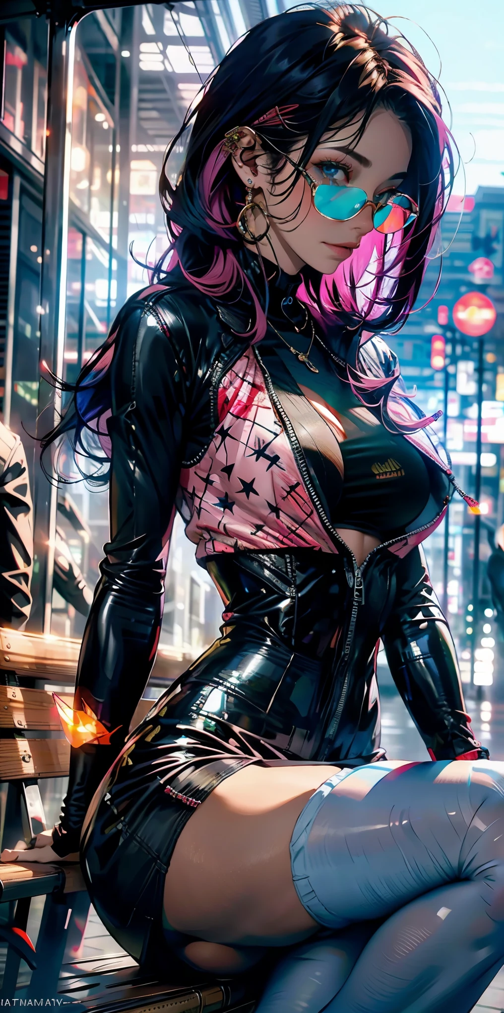 A girl sitting on a bench , beautiful eyes , blue eyes , pink hair , big , pink bikini , big ass , huge tits , ultra detailed , cum on her pussy ,erotic face , wet pussy , nude , nipples are big ,sakura trees , garden ,beautiful mountains , snowy mountain , cinematic lighting , 8k quality , ultra realistic , super detailed , super sharp , cool-toned color grading, close-up shot, bokeh, wide-angle shot, cool-toned color grading, bokeh, ultra realistic lighting , sun rays , super detailed shadows ,face is very erotic and tsundere , have reflection of sun rays , super realistic hairs