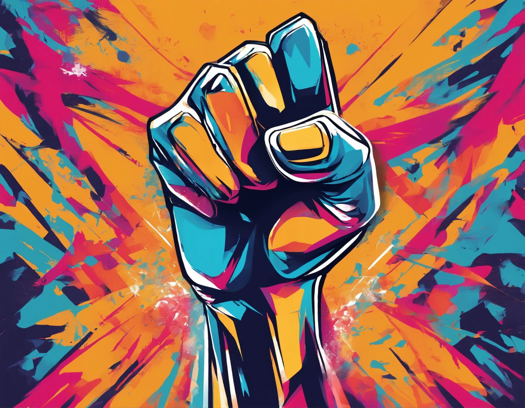 Minimalist close fist up hand vector art logo illustration , frontal, magia, Sharp design, t shirt design low-poly vector art , Keep design centered on open hand up suitable for branding and logo purposes, ((symmetry))
