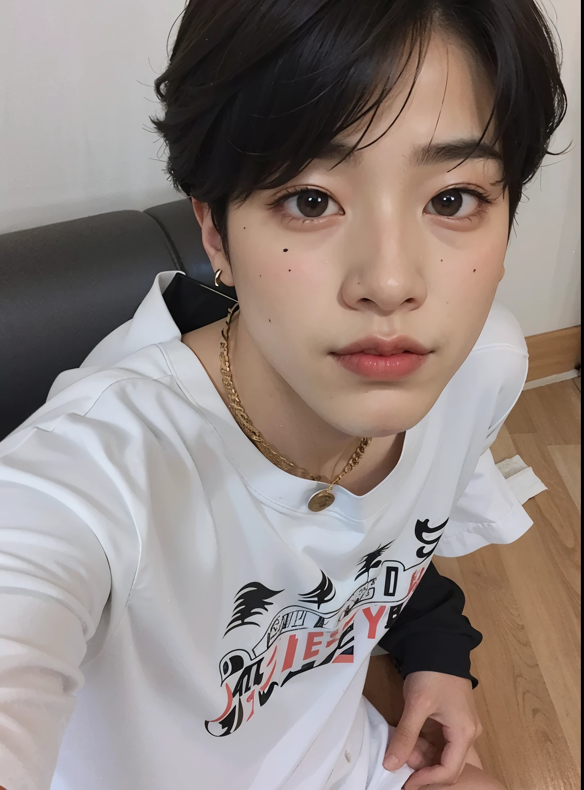 There's a man with a white shirt and a black and white shirt, Parque Jimin, Rosto Jimin preciso, Jimin\fleshy lips, Jimin\the right eyelid is swollen, Jimin\nariz grego, Jimin, hyung tae, Kim Doyoung, taejune kim, Jung Jaehyun, Hong junho hyung, Jinyoung Canela, adorable and pale korean face